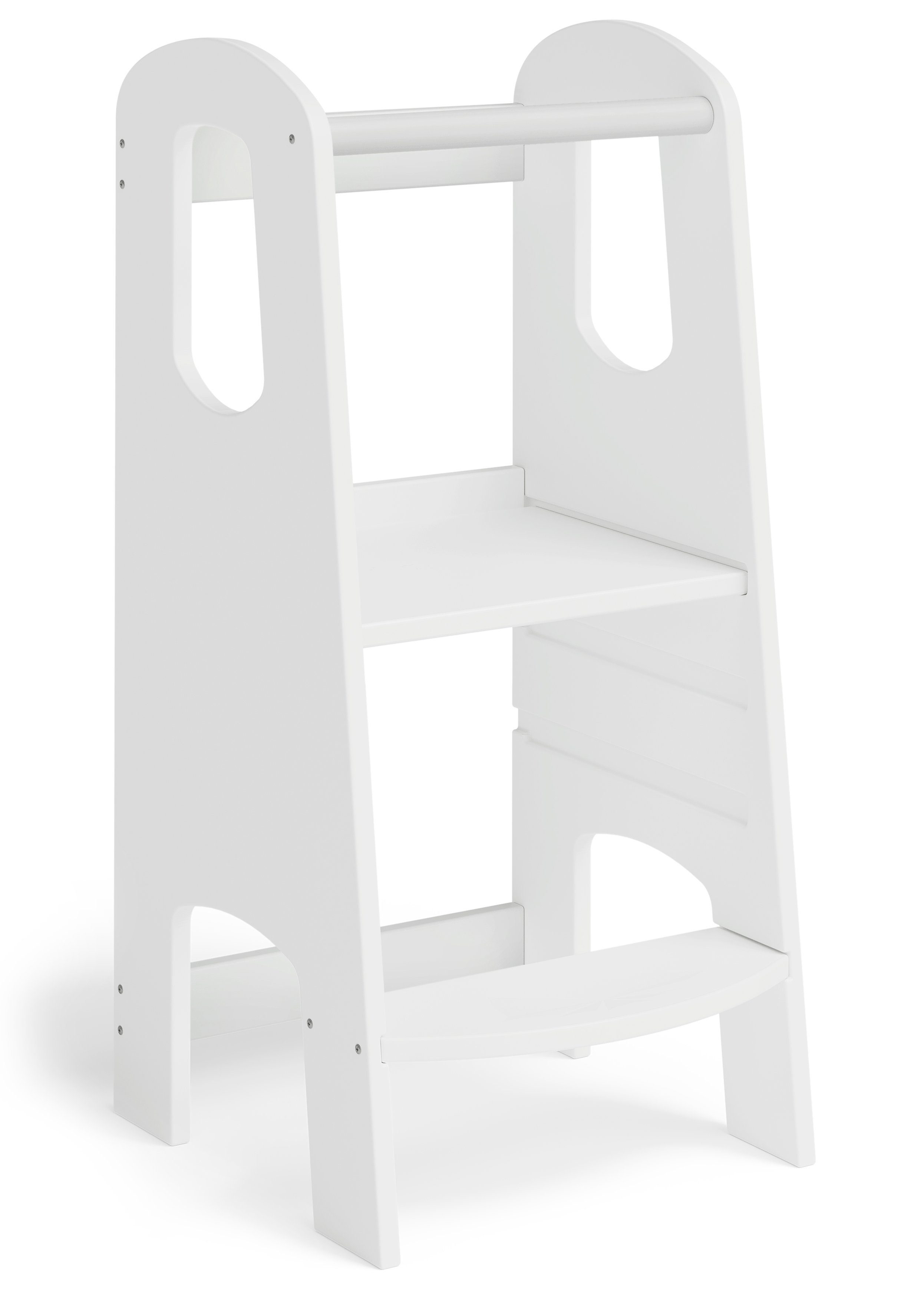 Bellabino Stehhilfe Lernturm Luni, 3-fach weiß aus Sperrholz, Birke höhenverstellbar