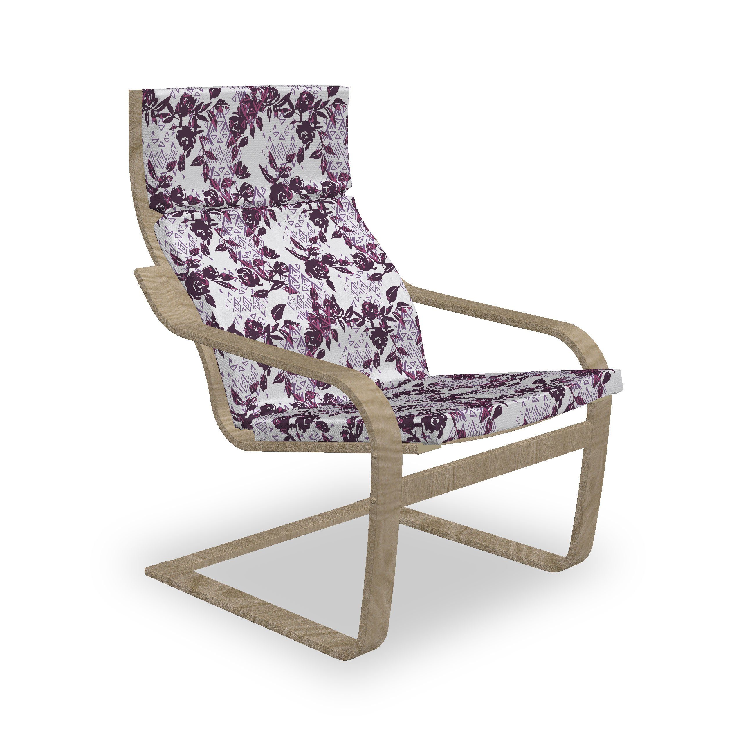 Abakuhaus Stuhlkissen Sitzkissen mit Stuhlkissen mit Hakenschlaufe und Reißverschluss, Rose Aquarell geometrische Kunst