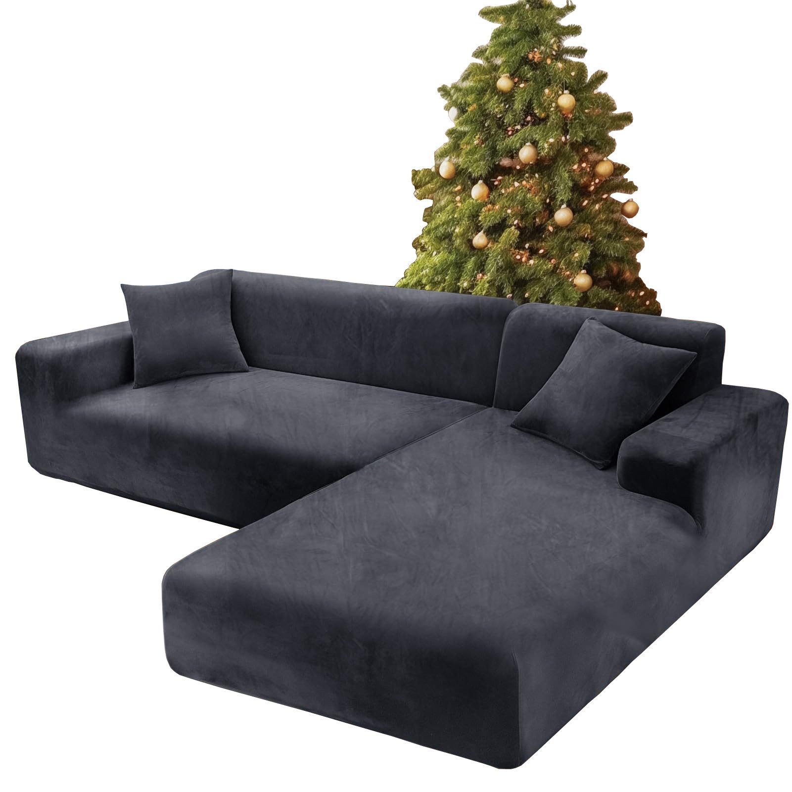 Agger Sofabezug Stretch-Sofabezug Dicke Samt Sofa Überwürfe Sofabezug, Sofahusse mit Armlehne für Wohnzimmer, Protector für Hunde Haustiere