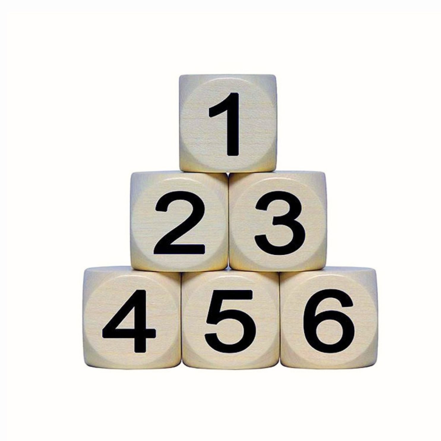 GICO Spielesammlung 1–6 Holzwürfel Natur 30 mm – Zahlenwürfel aus Holz 1 Stück 4135
