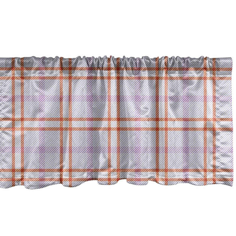 Scheibengardine »Vorhang Volant für Küche Schlafzimmer Dekor mit Stangentasche«, Abakuhaus, Plaid Soft-Streifen in Karo-Muster