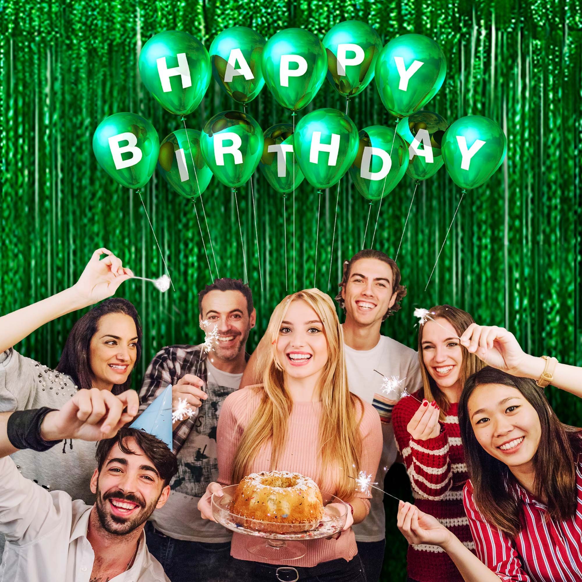 Montegoni Dekorationsfolie Vorhang 2er Set, Hintergrund Dekoration, Glitzer Vorhang Party Deko, (2er Set), Folien Fransen Geburtstag Hochzeit Partydeko Luftschl – Bild 5 von 5