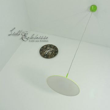 Licht-Erlebnisse Pendelleuchte TONI, LED fest integriert, Warmweiß, LED Hängelampe Ø 32 cm Grün Weiß 3000 K Retro Küche Esstisch