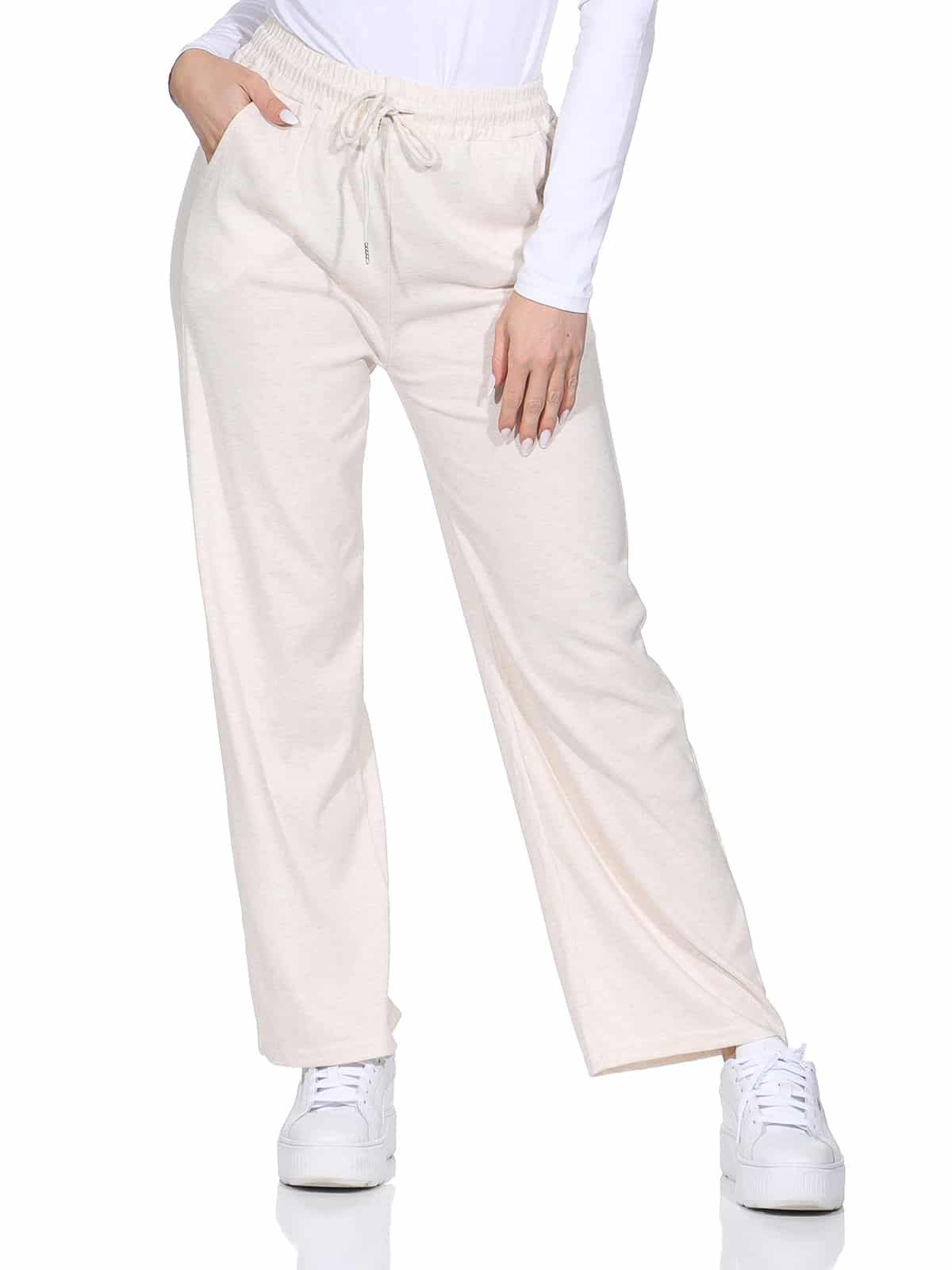 OriginalYou Jogginghose Damen Sweathose leichte Freizeit Jogginghose mit Gummibund, mit Schnürung, in Uni-meliert