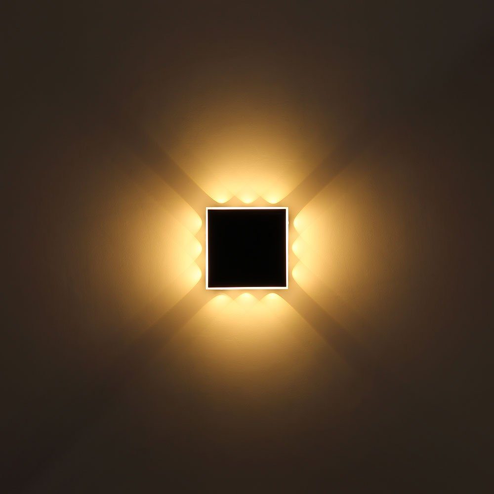 Wandleuchte, 20 cm Wandlampe LED Wandleuchte B Flurlampe LED LED-Leuchtmittel verbaut, Warmweiß, schwarz fest Globo Wohnzimmerleuchte