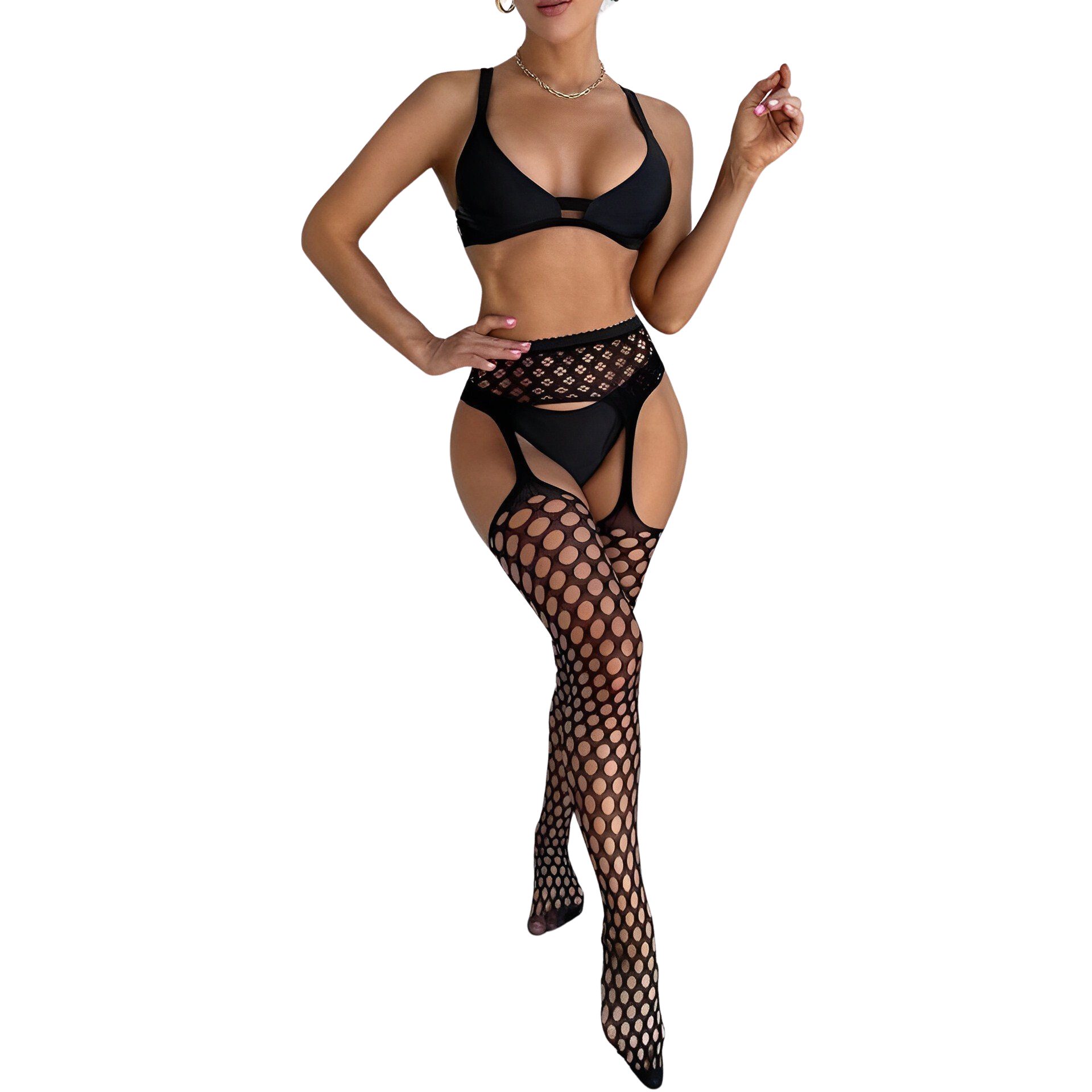 erotische mit Netzstrumpfhose Strumpfhose Love Reizwäsche mit Elegant hoher Gürtel verführerische Highwaist Damen Sexy Dessous Taille,