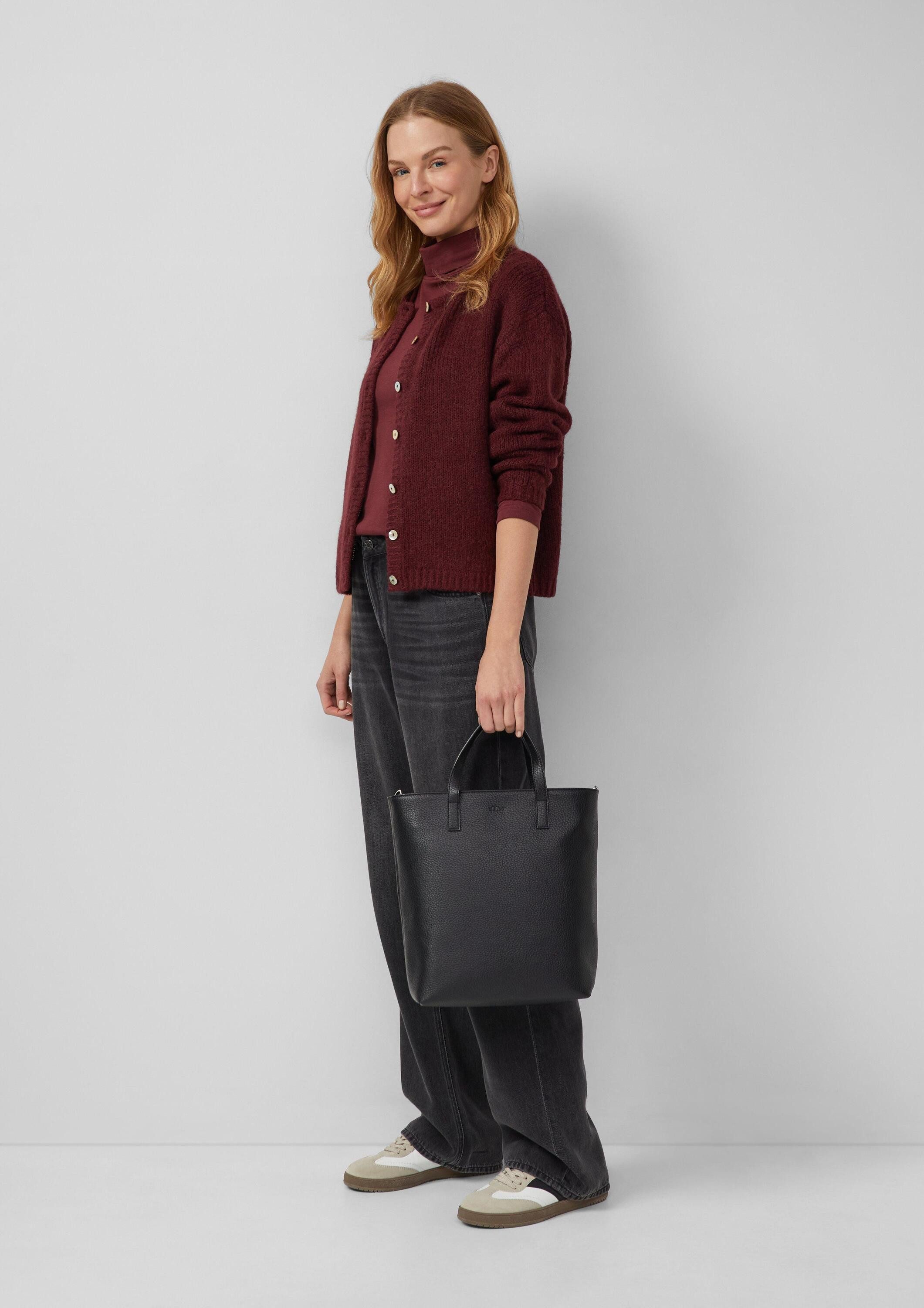 s.Oliver Shopper Tasche, Shopper aus Lederimitat mit abnehmbarem Logo-Schulterriemen