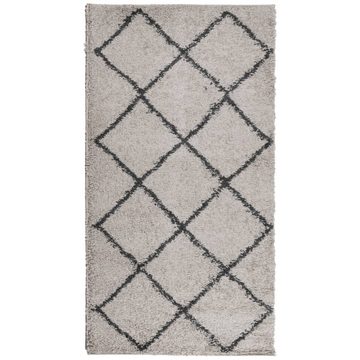 Teppich Teppich Shaggy Hochflor Modern Beige und Anthrazit 60x110 cm, vidaXL, Rechteckig