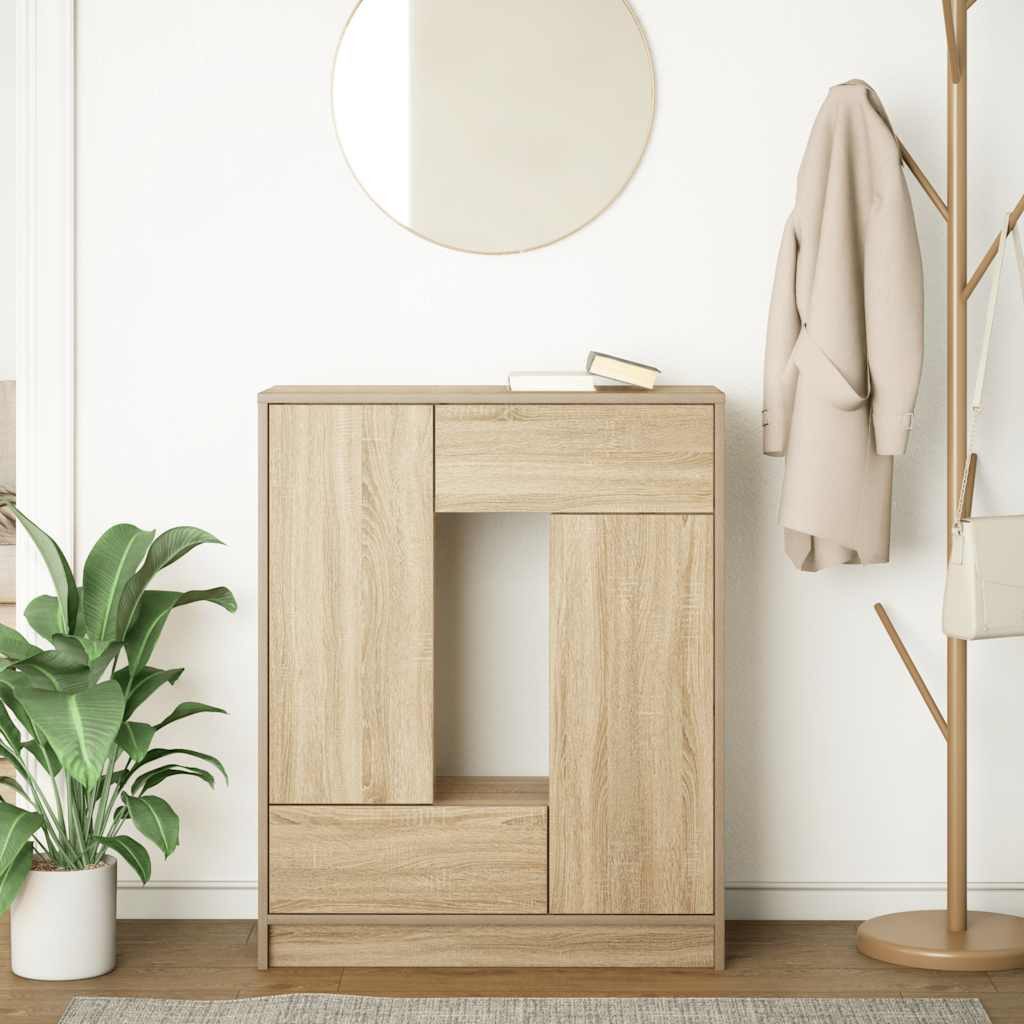 vidaXL Sideboard Sideboard mit Schubladen und Türen Sonoma-Eiche 73x31x90 cm (1 St) – Bild 3 von 5