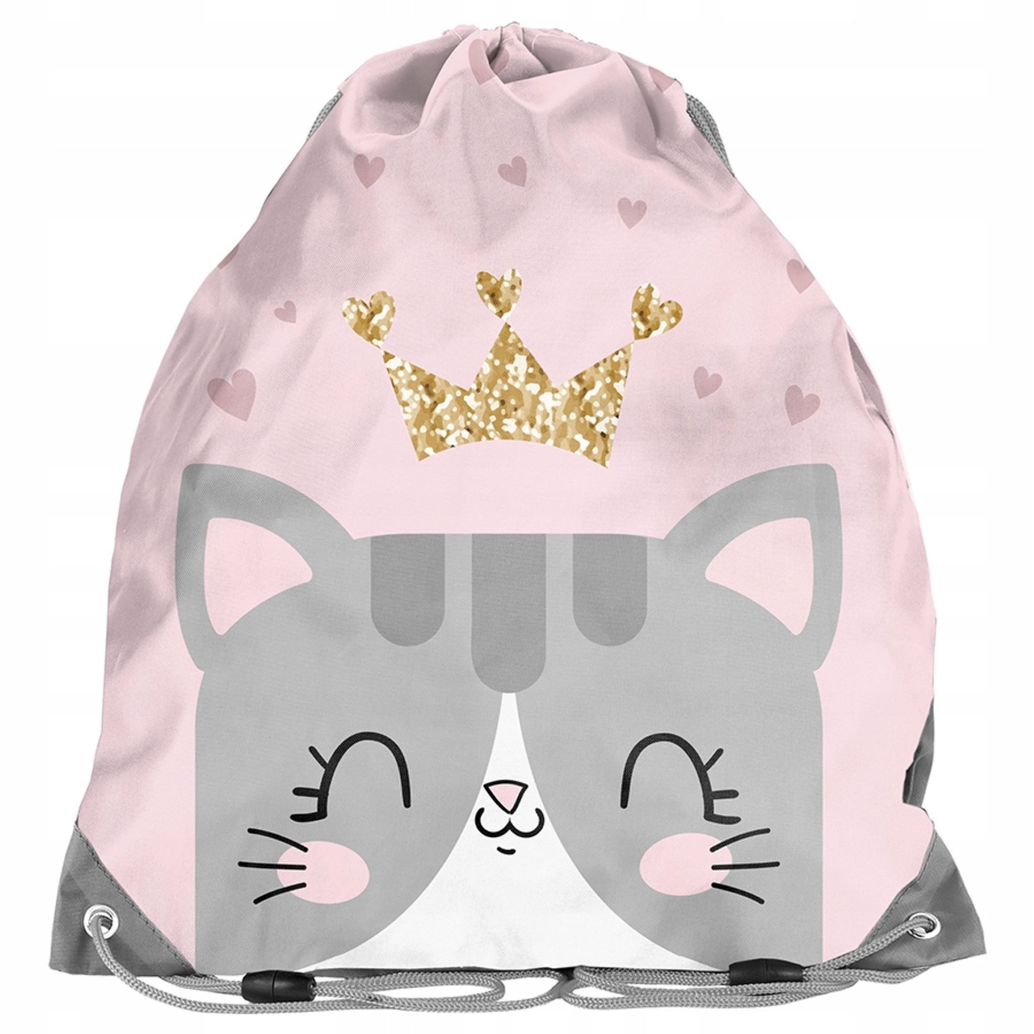 Festivalartikel Gymsack Modischer rosa Turnbeutel mit Kätzchen-Design für Mädchen - PASO