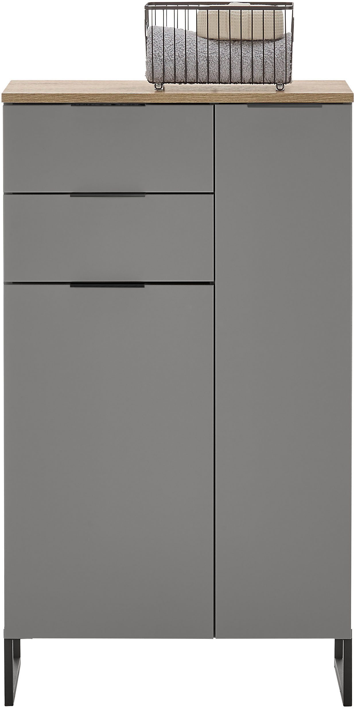 BASIC by Balculina Midischrank Denver Midischrank, Badezimmerschrank BxHxT 60x106x32 (1-St) Breite 60 cm, Tür L/R montierbar, Softclose