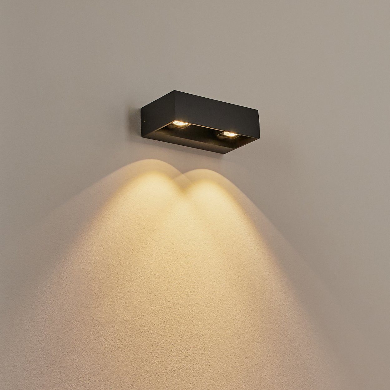 Up&Down, Metall hofstein Wandlampe Kelvin, 3000 6 2xLED Anthrazit, »Collemaggiore« IP54 Lichteffekten, mit aus tollen Watt, Außen-Wandleuchte in