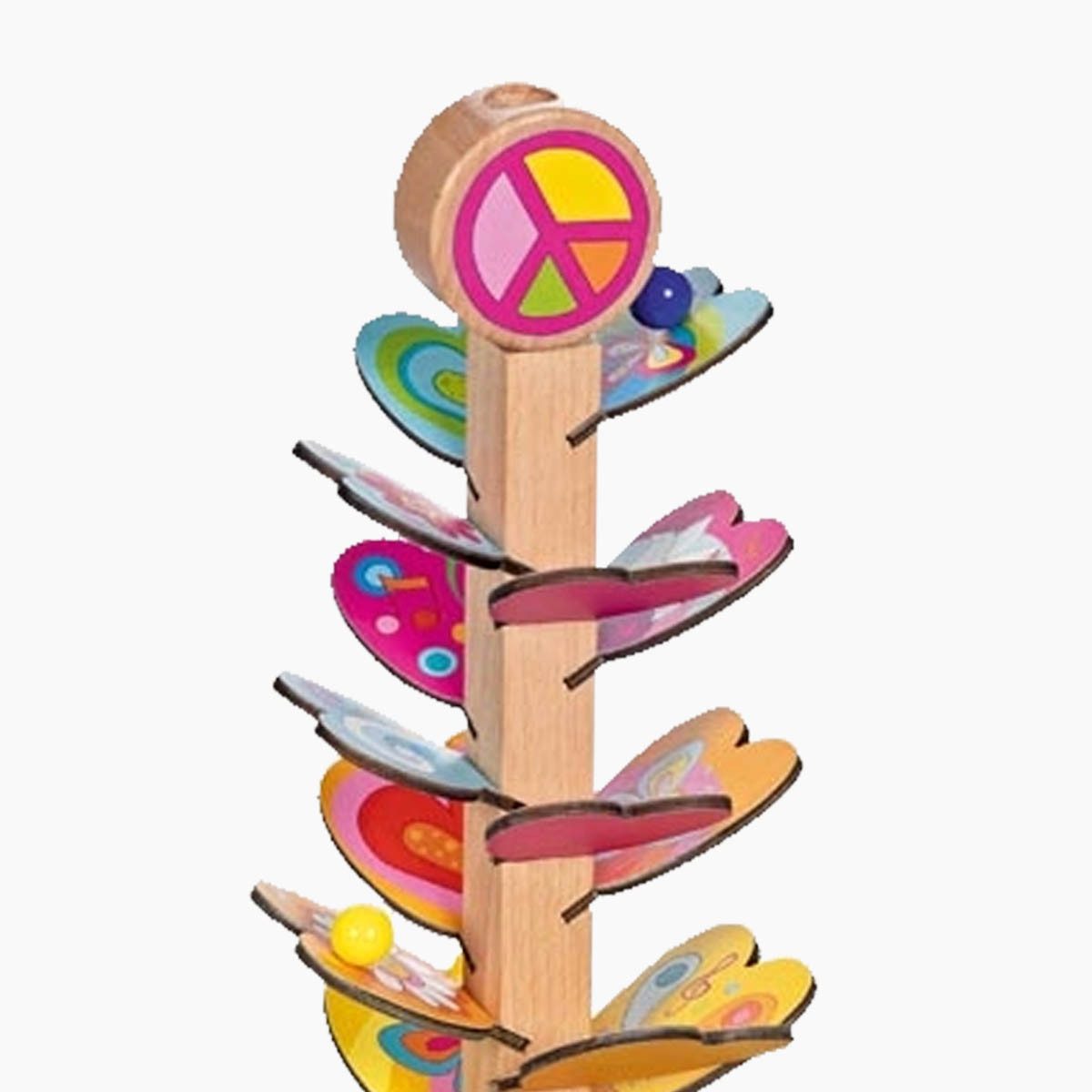 goki Spielzeug-Musikinstrument Murmelspiel Klangkaskade Sound, (packung, 4 tlg., set), Drei Glasmurmeln sorgen für den stimmigen Sound