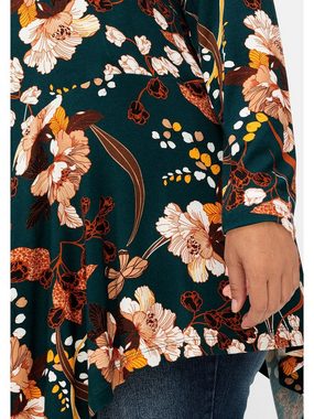 sheego by Joe Browns Zipfelshirt Große Größen in A-Linie, mit floralem Alloverdruck