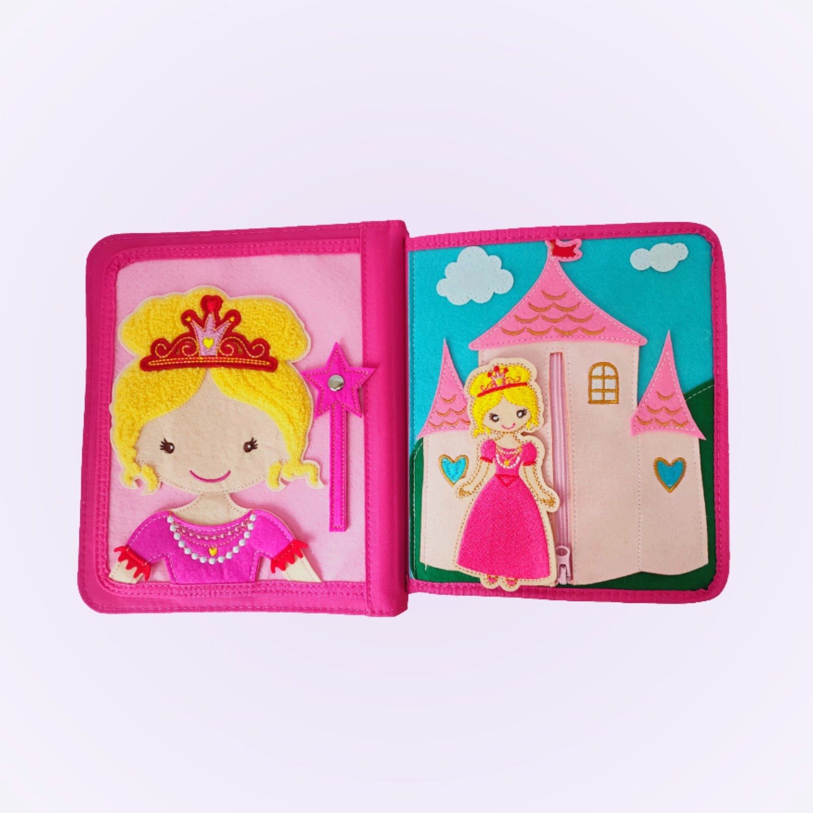 My First Book Lernspielzeug Montessori Quiet Book, Princess, Sensorik, Set inkl. Rucksack, Busy Book, Beschäftigung ab 3 Jahren, Reisespielzeug, Geschenk – Bild 2 von 5