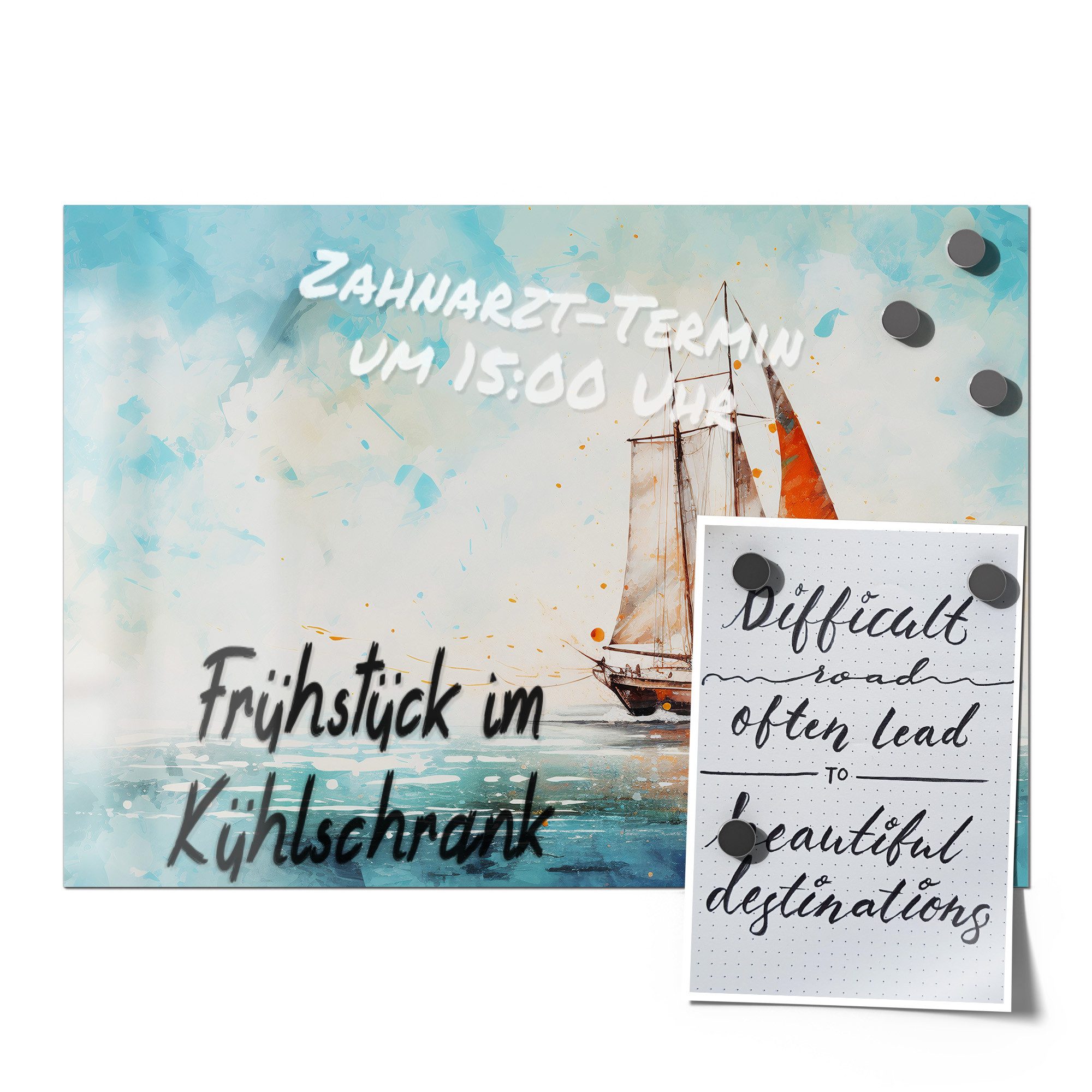 Thumbnail - DEQORI Magnetfolie 'Meeresträumerei', beschreibbar universal Magnetmatte magnetisch Folie Planer Kalender