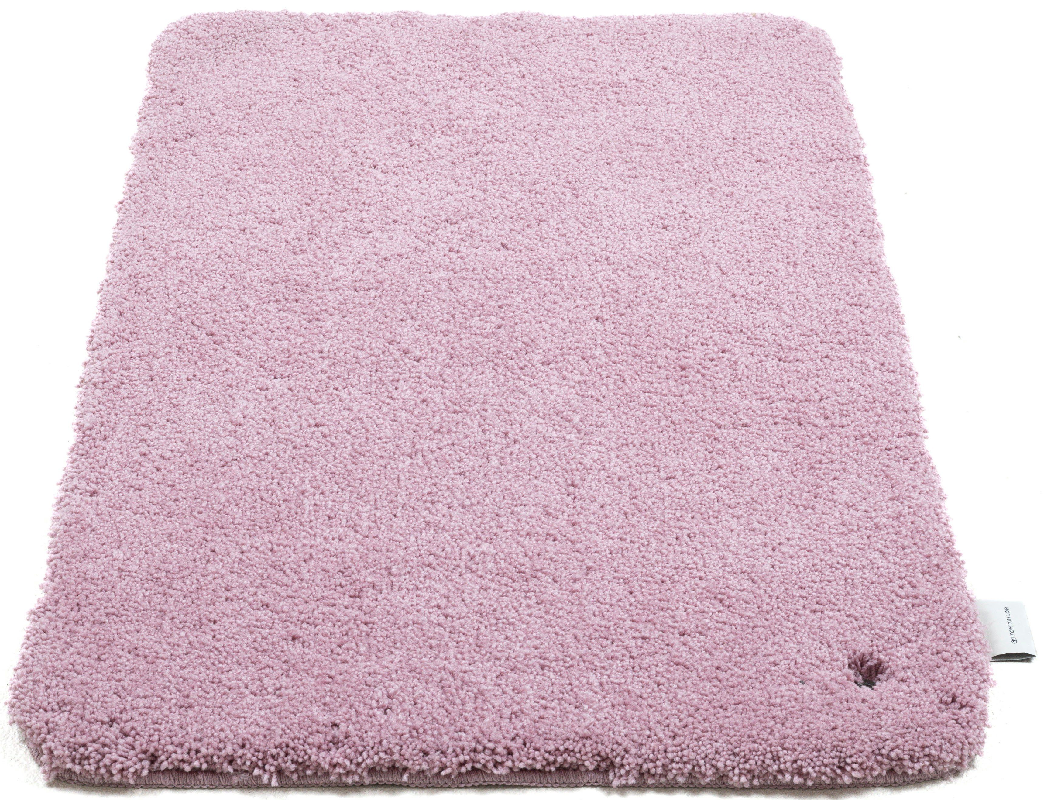 TOM TAILOR HOME Badematte Cozy Bath UNI, Höhe 27 mm, rutschhemmend beschichtet, fußbodenheizungsgeeignet, Polyester, rechteckig, Badteppich, Uni Farben, rechteckig, rund und oval erhältlich