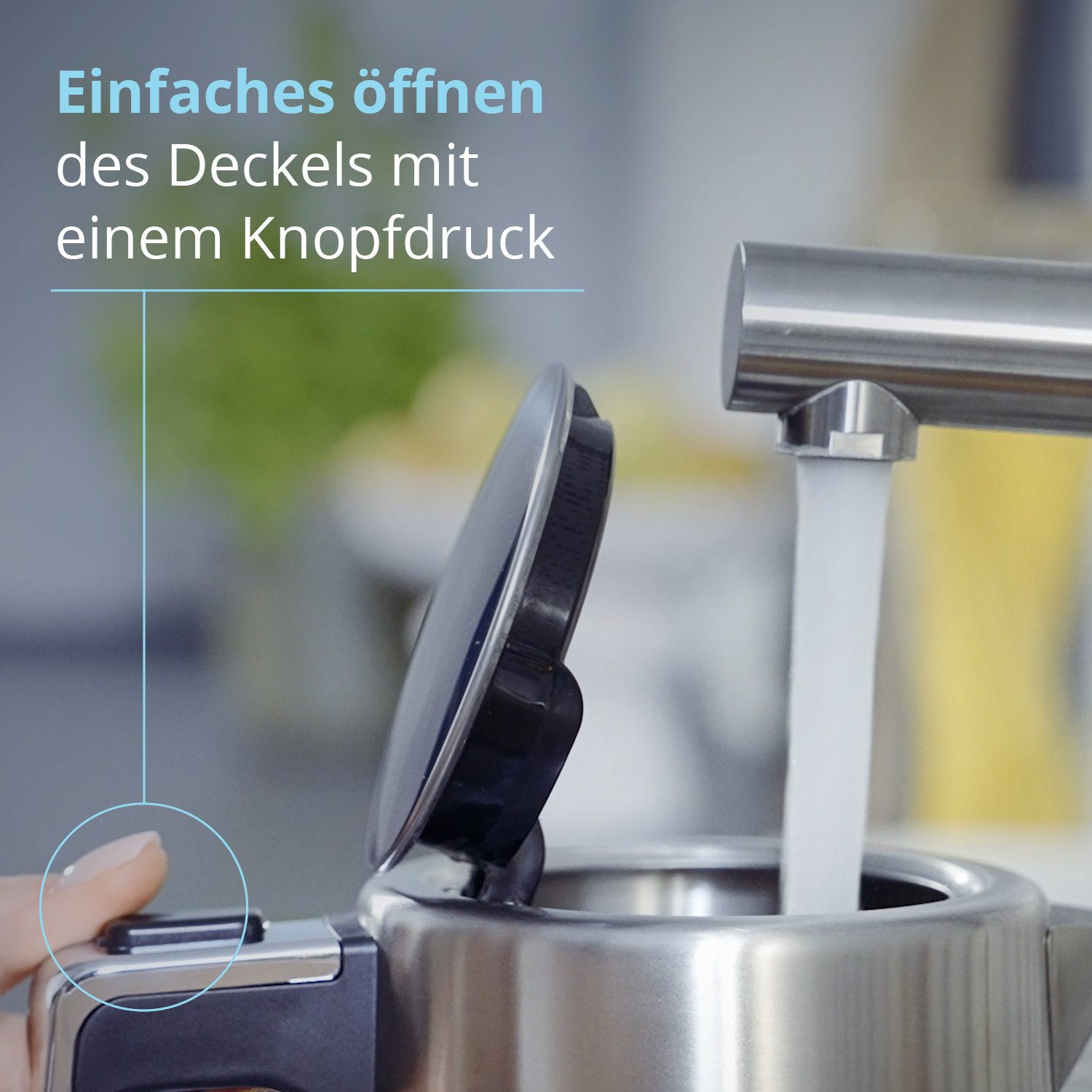 KHG Wasserkocher WK-105 ES aus Edelstahl, 1 Liter Fassvermögen, Abschaltautomatik, 1 l – Bild 5 von 5