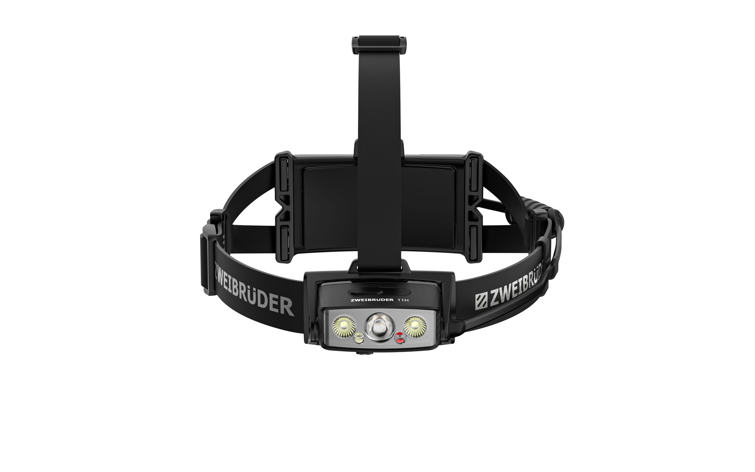 Zweibrüder LED Stirnlampe ZB11H, Focus-Function aufladbar / USB-C Aluminium Rotlicht + Rücklicht (rot)