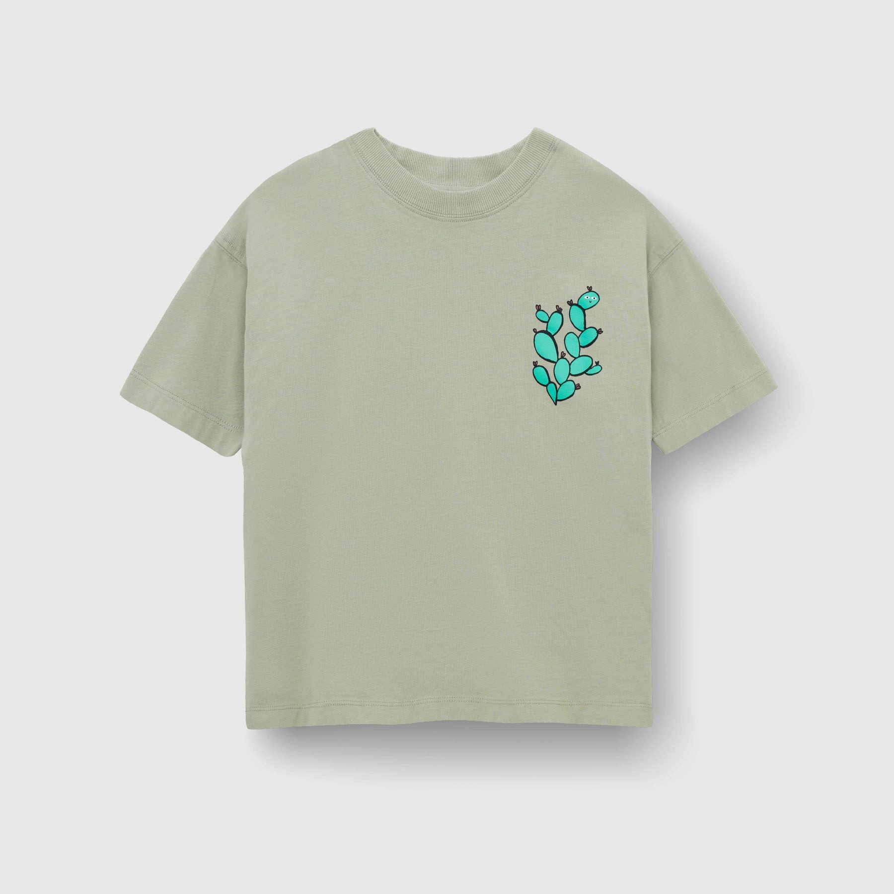 PlayPlayPauly T-Shirt CHECKER TOBI Regenwurm Unisex Kinder T-Shirt aus Bio-Baumwolle Kindershirt mit Checker-Tobi-Regenwurm- und Kaktus-Print