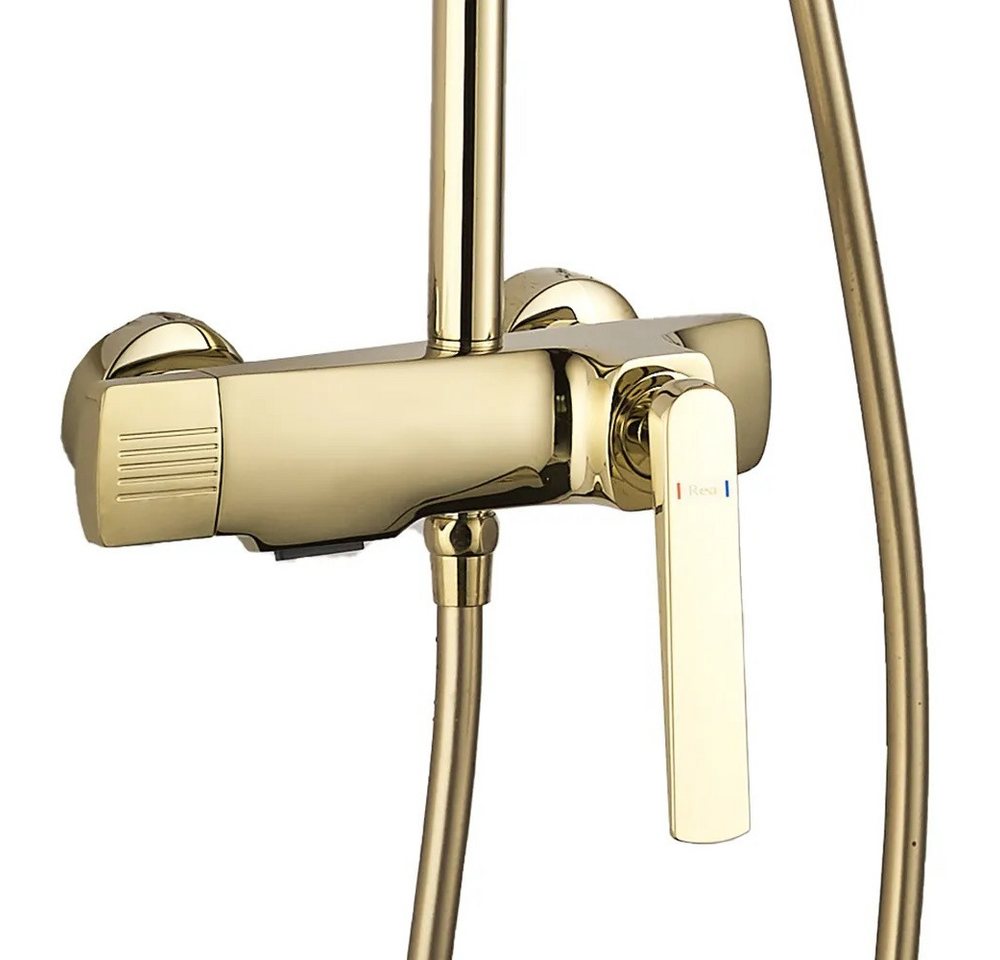 Thumbnail - wohnwerk.idee Duschsystem Duschgarnitur Dusche Regendusche Rebel Matt Gold, 2 Strahlart(en)