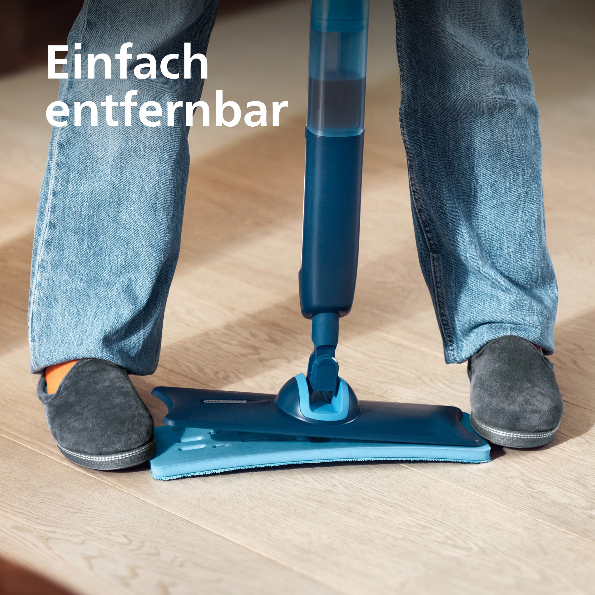 Philips OneUp Ersatzpad XV1884/10 Mikrofaserpad (Mikrofaser, 12x35 cm, 1-tlg., Speziell für Echtholz, Parkett und Linoleum entwickelt) – Bild 4 von 5