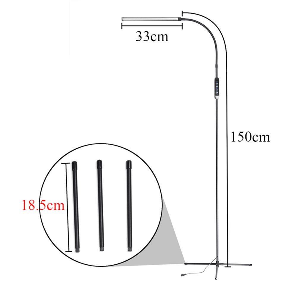 Timer, Mehrstufige mit Dimmbar, Dimmbare Stehlampe Einstellbare Stehlampe mit Einstellbare LED Bogenlampe, Stehlampe für Schlafzimmer Wohnzimmer,Stehlampe Fernbedienung, Schwarz Stehleuchte, MUPOO Farbtemperatur