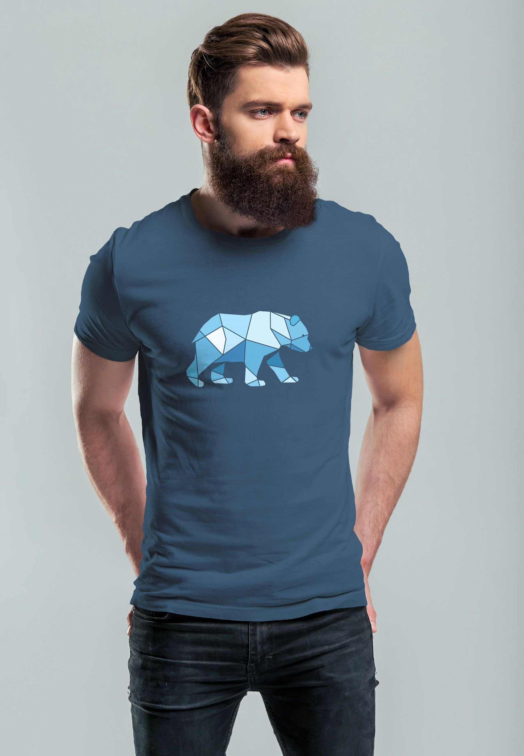 Neverless Print-Shirt Herren T-Shirt Polygon Grafik günstig online kaufen