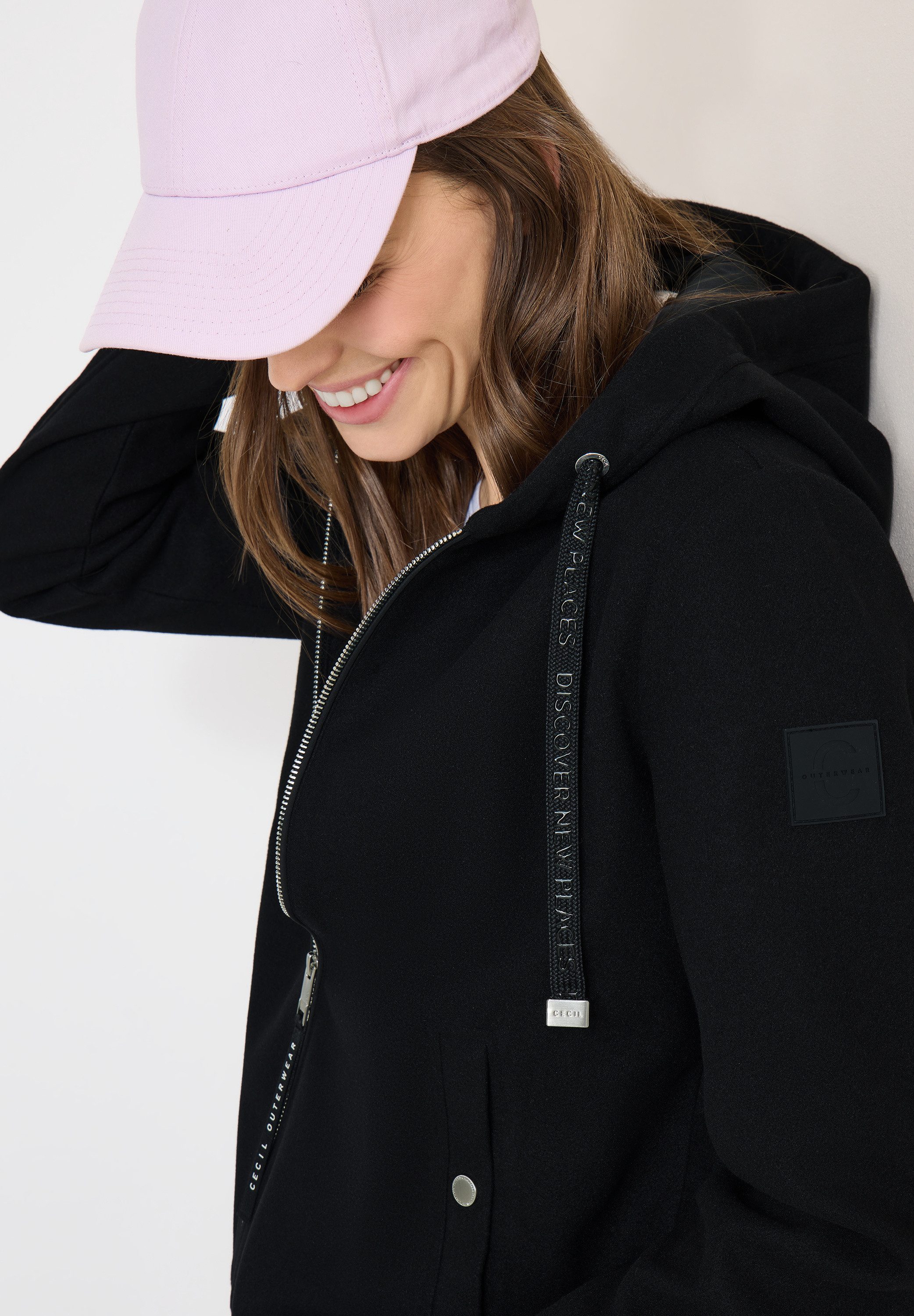 CECIL Fellimitatjacke in Woll-Optik