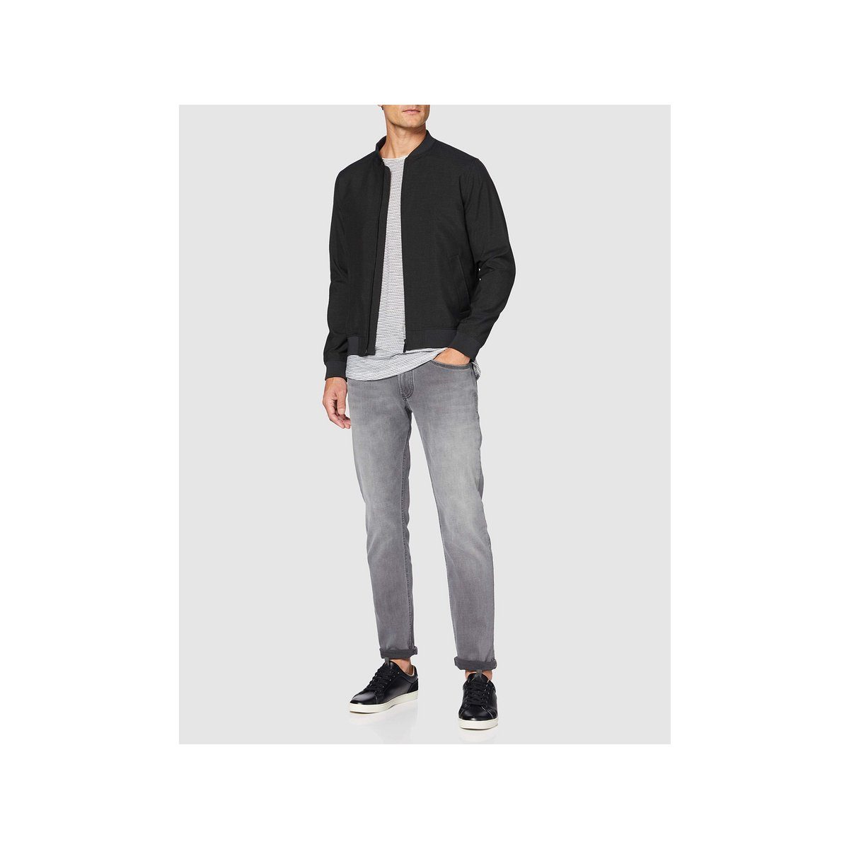 (1-tlg) grey 5-Pocket-Jeans kombi silver Hattric (06)