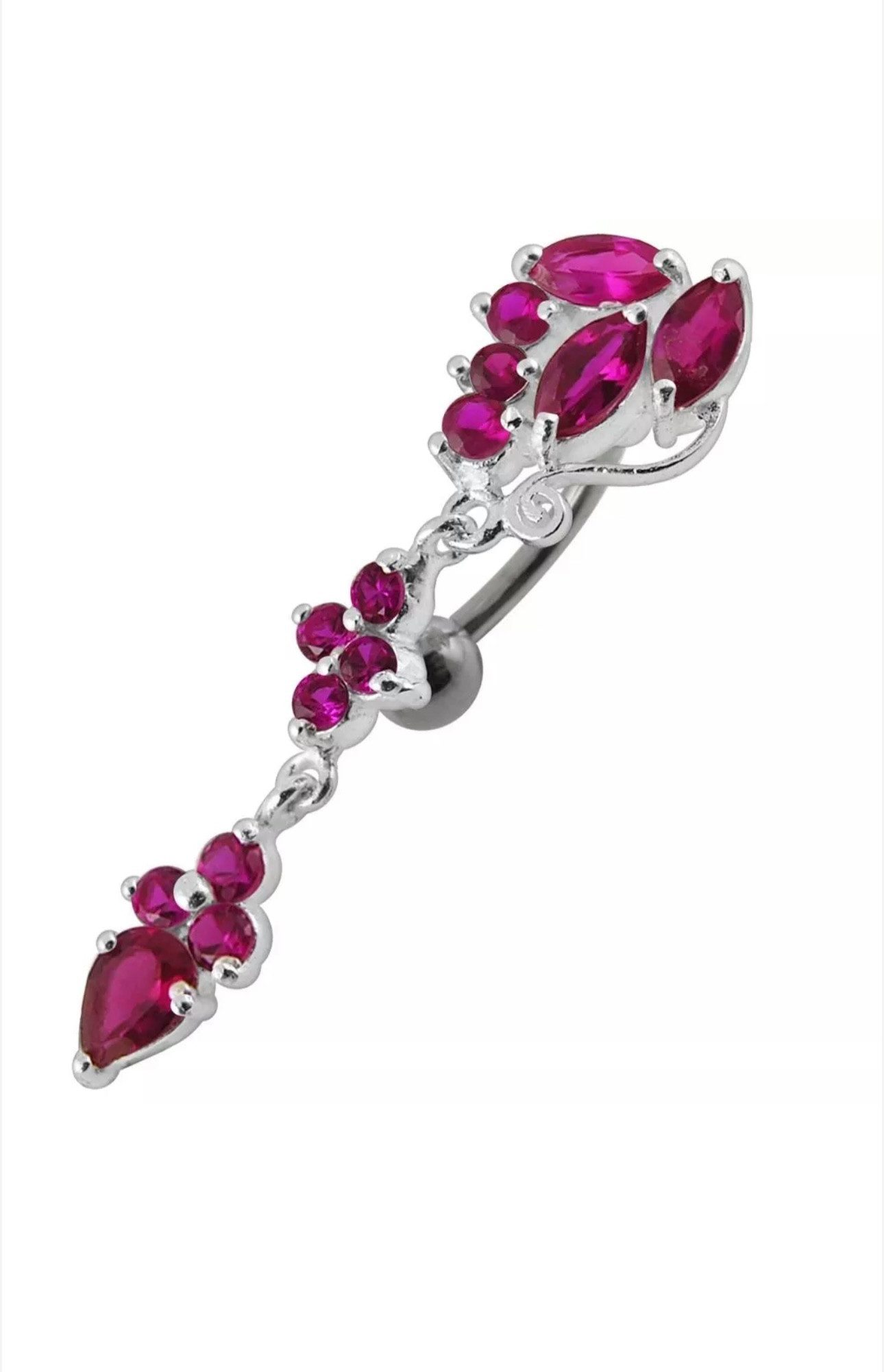 Karisma Schmuck Bauchnabelpiercing Silber 925 Anhänger Nabel Stecker Top Down /Fancy, Zirkonia