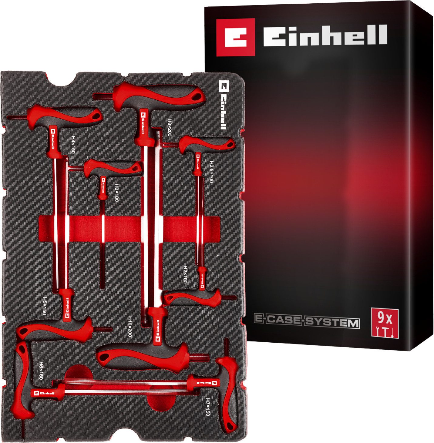 Einhell Werkzeugkoffer E-Case Pad (Set), 9-tlg. T-Griff-Schraubendreher, für E-Case S-F