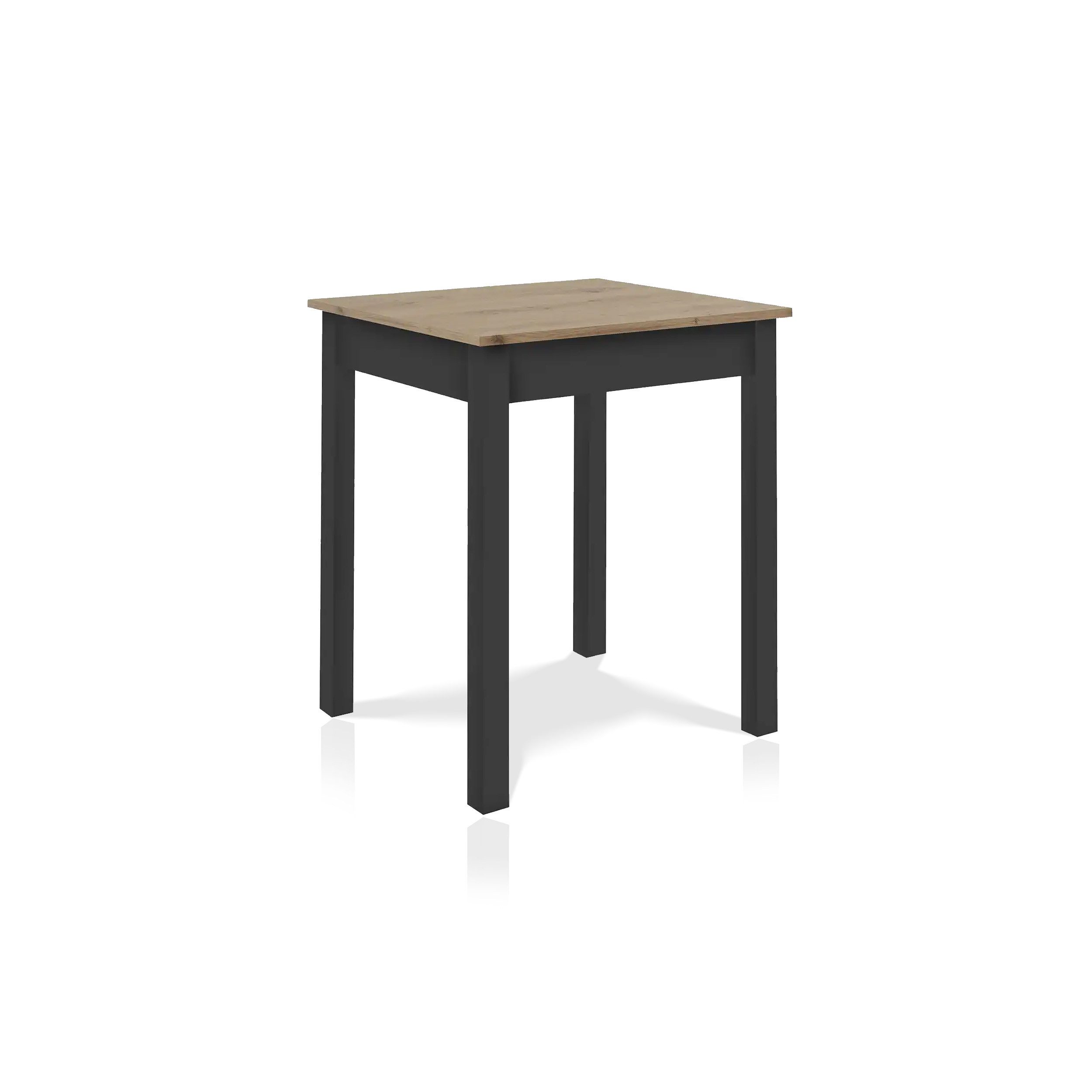 Smart Esstisch Rechteckig, Scandi Look, 67 x 60 cm, bis 45 kg belastbar, 4-Fußgestell Anthrazit, Asteiche-Optik, für 2 bis 4 Personen