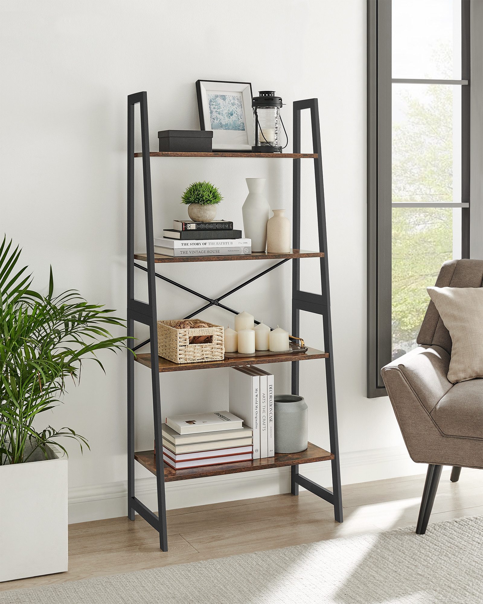 VASAGLE Bücherregal Standregal, mit 4 Ebenen, günstig online kaufen