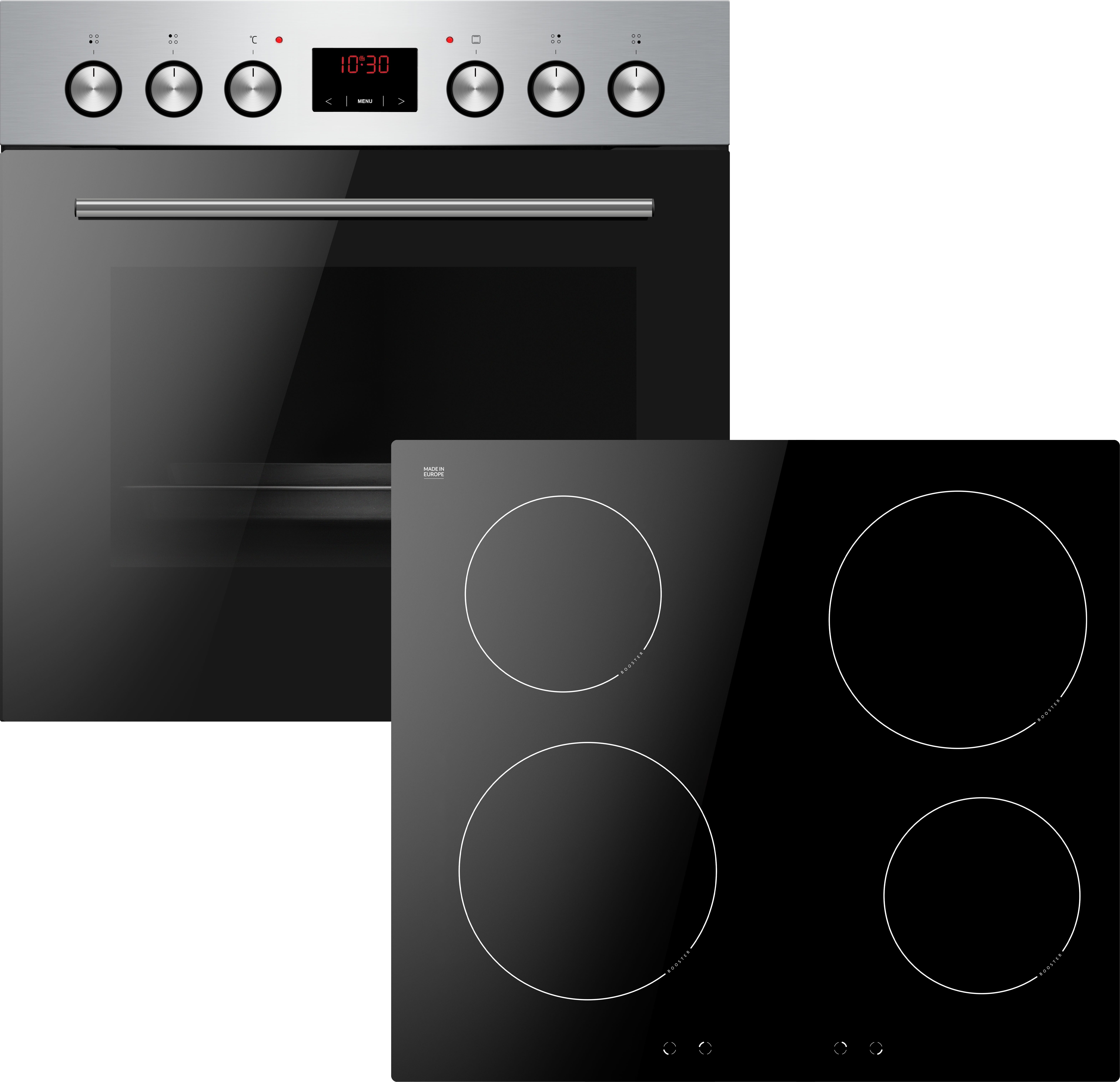 Amica Induktions Herd-Set EHI 935 333 E, Steam Clean, Alles im Griff: Timer, klare Sicht, schnell sauber