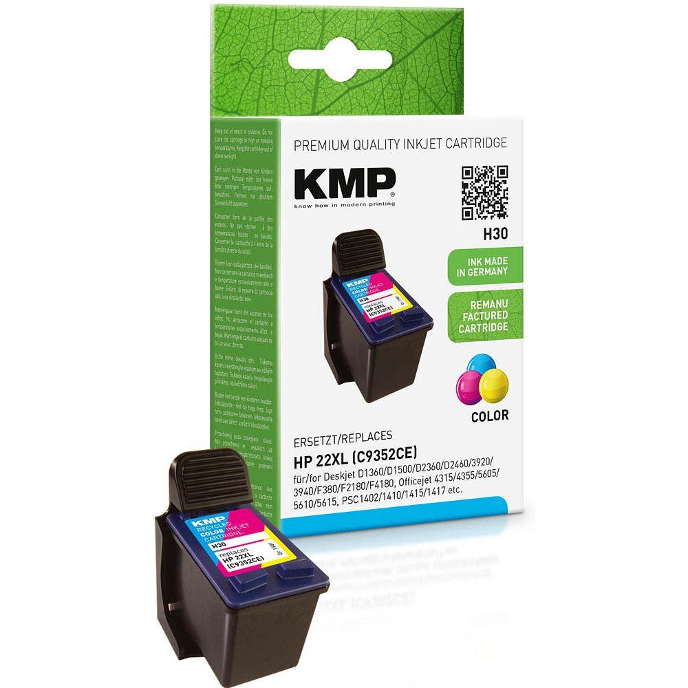 KMP 1 Tinte H30 ERSETZT 22XL - color Tintenpatrone (1-tlg)