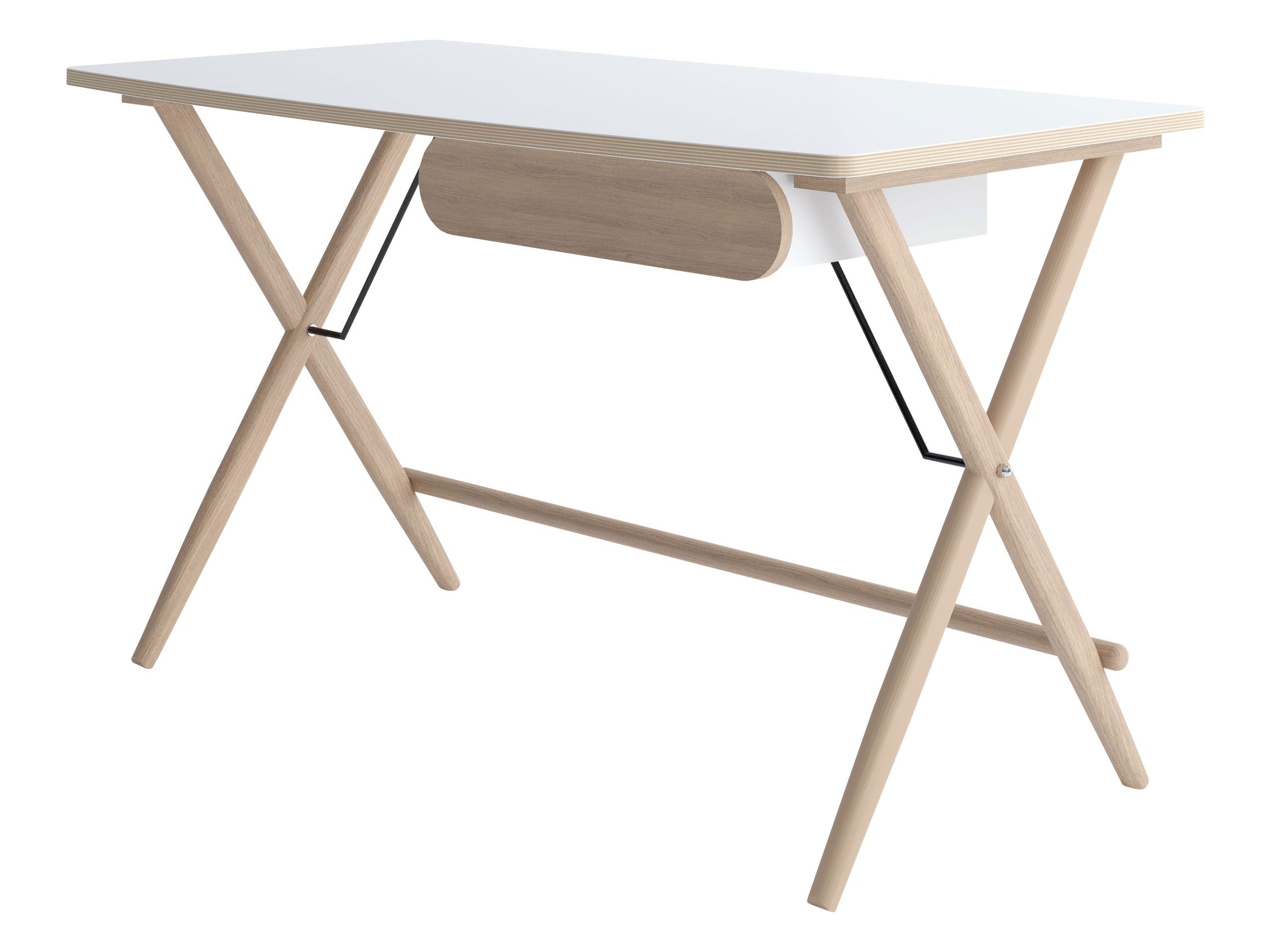 MIRJAN24 Schreibtisch Match 1S MW01 (mit Schublade), 135x67x77 cm, Holzbeine