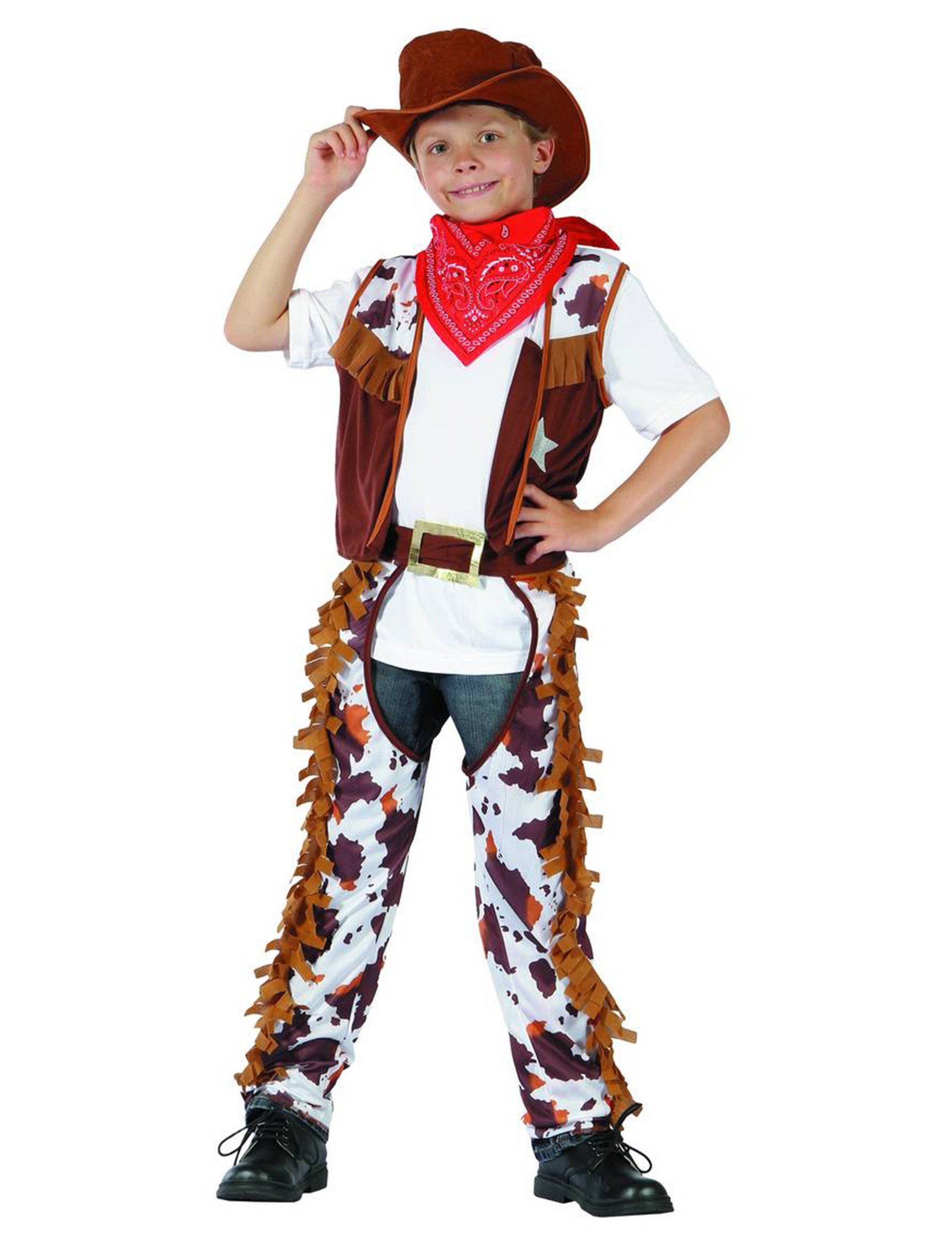 Kostüm Cowboy-Kinderkostüm Wilder Westen braun-weiss