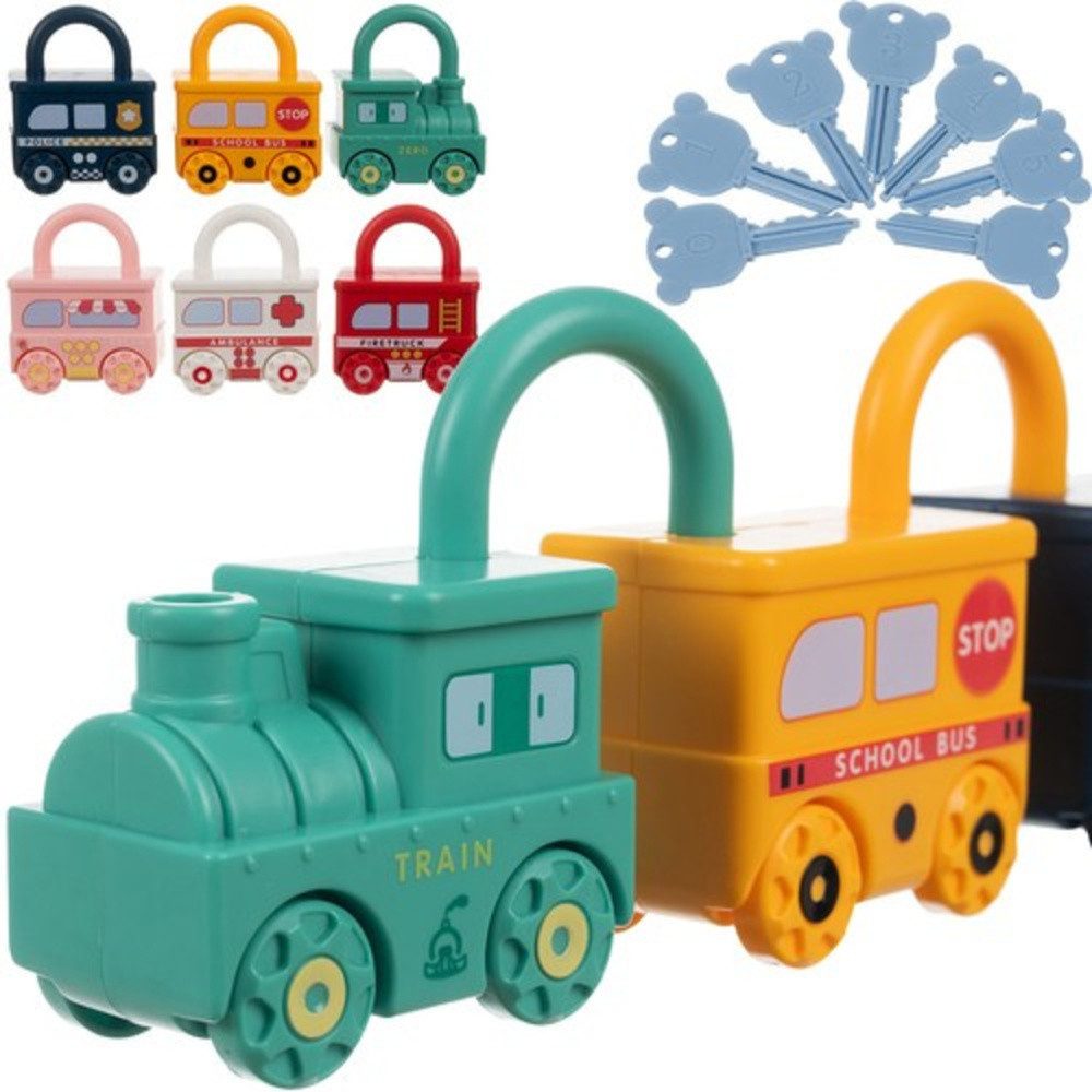 KRUZZEL Spielzeug-Zug Spielzeugauto Lernpuzzle, (Spar-Set, 13-tlg., kreativ interaktiv), Hand-Auge-Koordination und das logische Denken