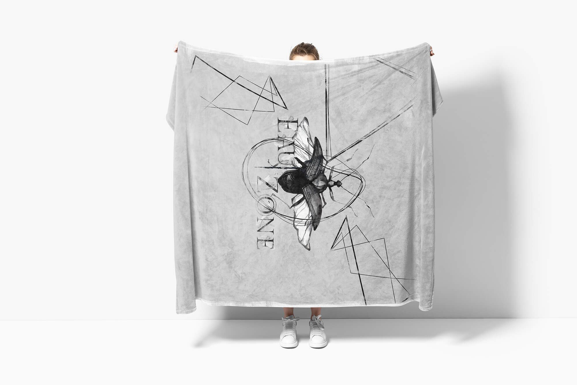Baumwolle-Polyester-Mix Strandhandtuch Handtuch Kunstvoll Käfer Handtuch Motiv, (1-St), Saunatuch Kuscheldecke Art Handtücher Sinus