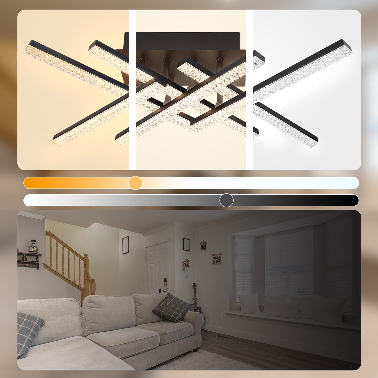 ZMH LED Deckenleuchte Kristall Wohnzimmerlampe mit günstig online kaufen