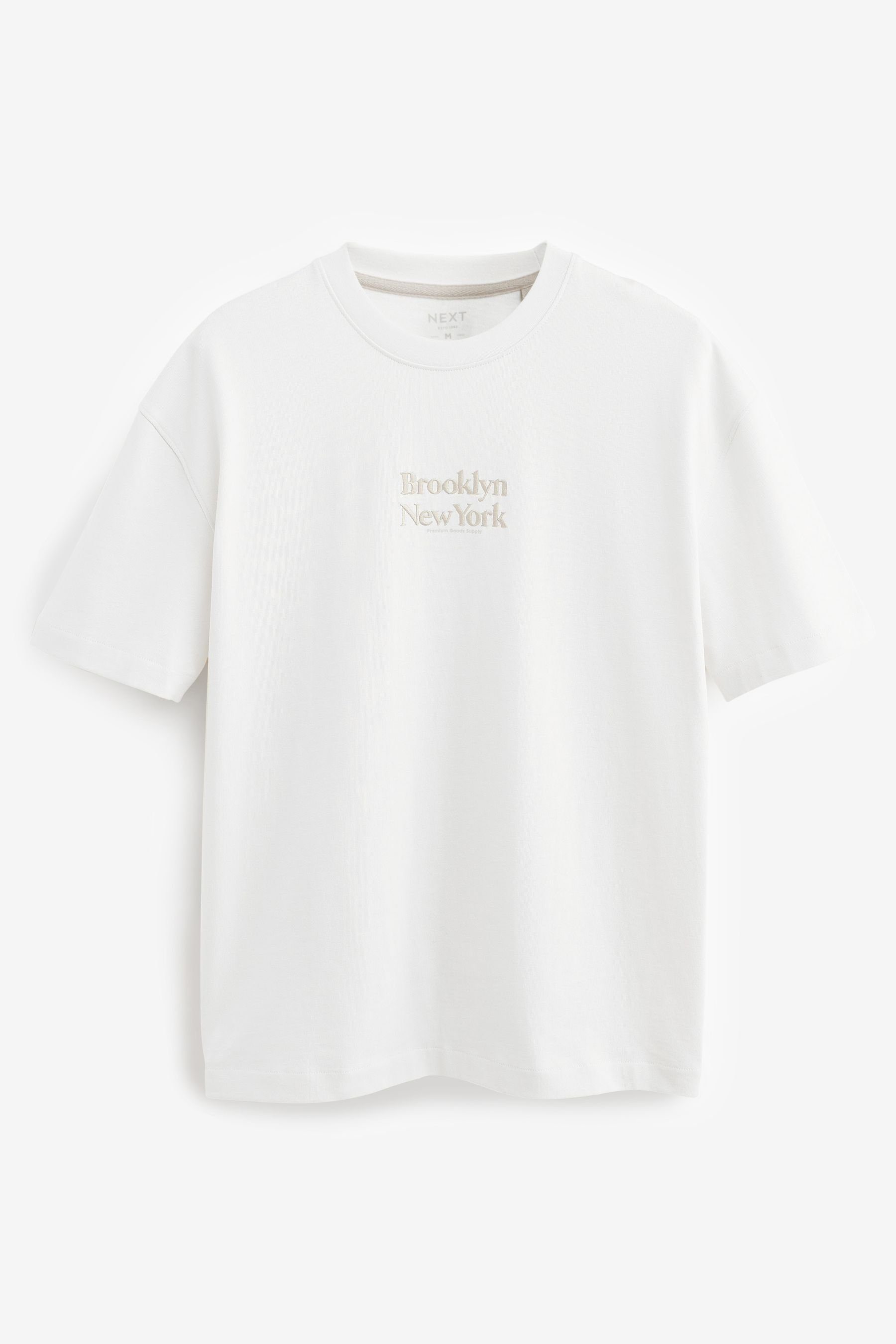 Next Print-Shirt (1-tlg) Ecru Cream Print