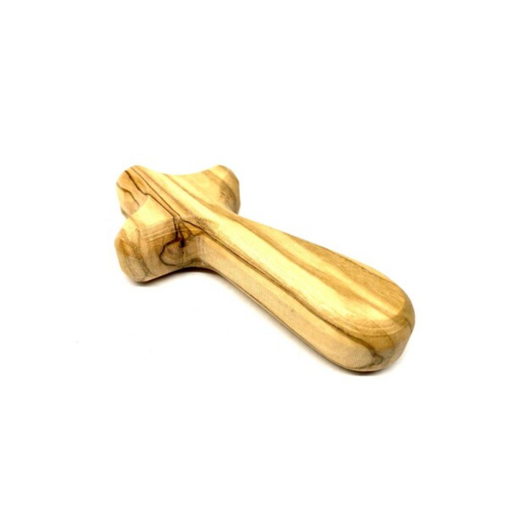 Olivenholz-erleben Kreuzanhänger Handkreuz 7 cm aus echtem Olivenholz (1-tlg), handgefertigter Begleiter, jedes Stück ein Unikat