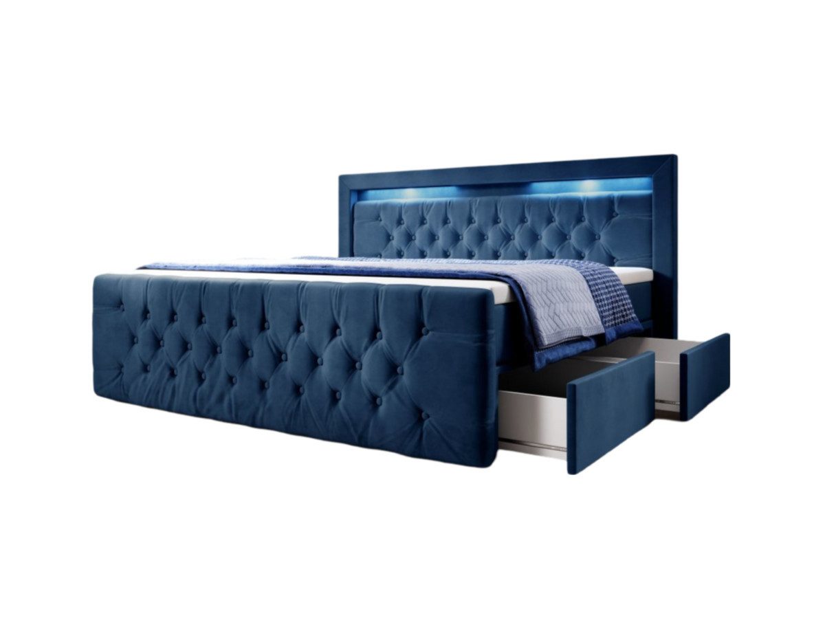 Luxusbetten24 Boxspringbett Menzogna, mit LED-Beleuchtung und günstig online kaufen