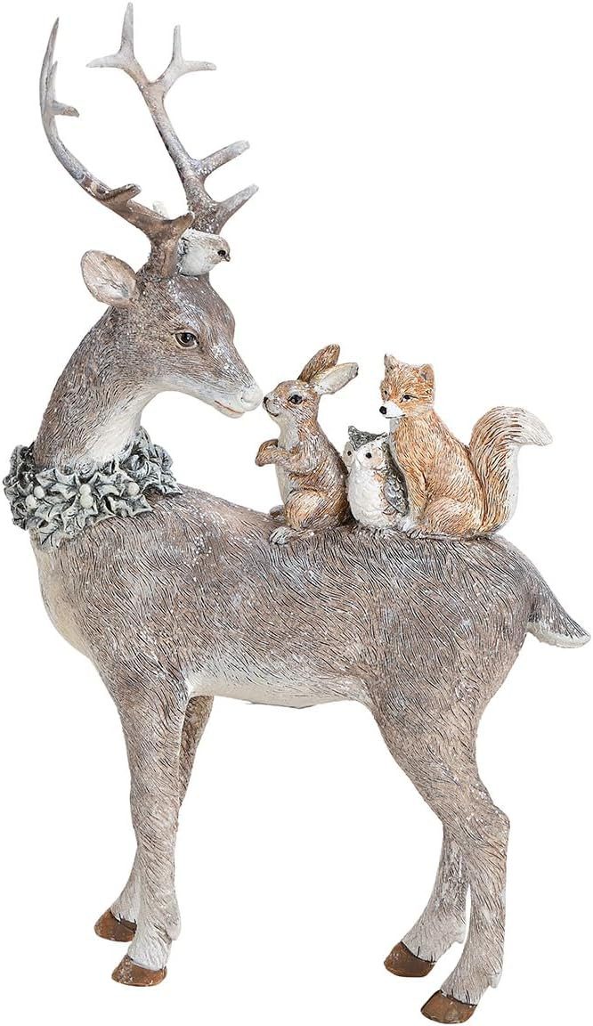 Wurm Weihnachtsfigur Otto Deko-Figur/Weihnachts-Figur Hirsch mit Wald-Tieren