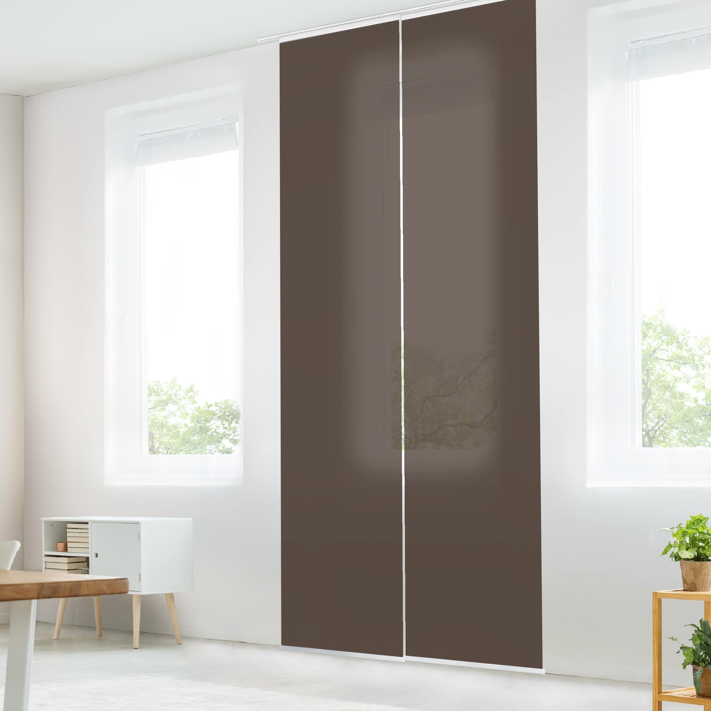 Bilderdepot24 Schiebegardine modern Flächenvorhang blickdicht Cacao, günstig online kaufen