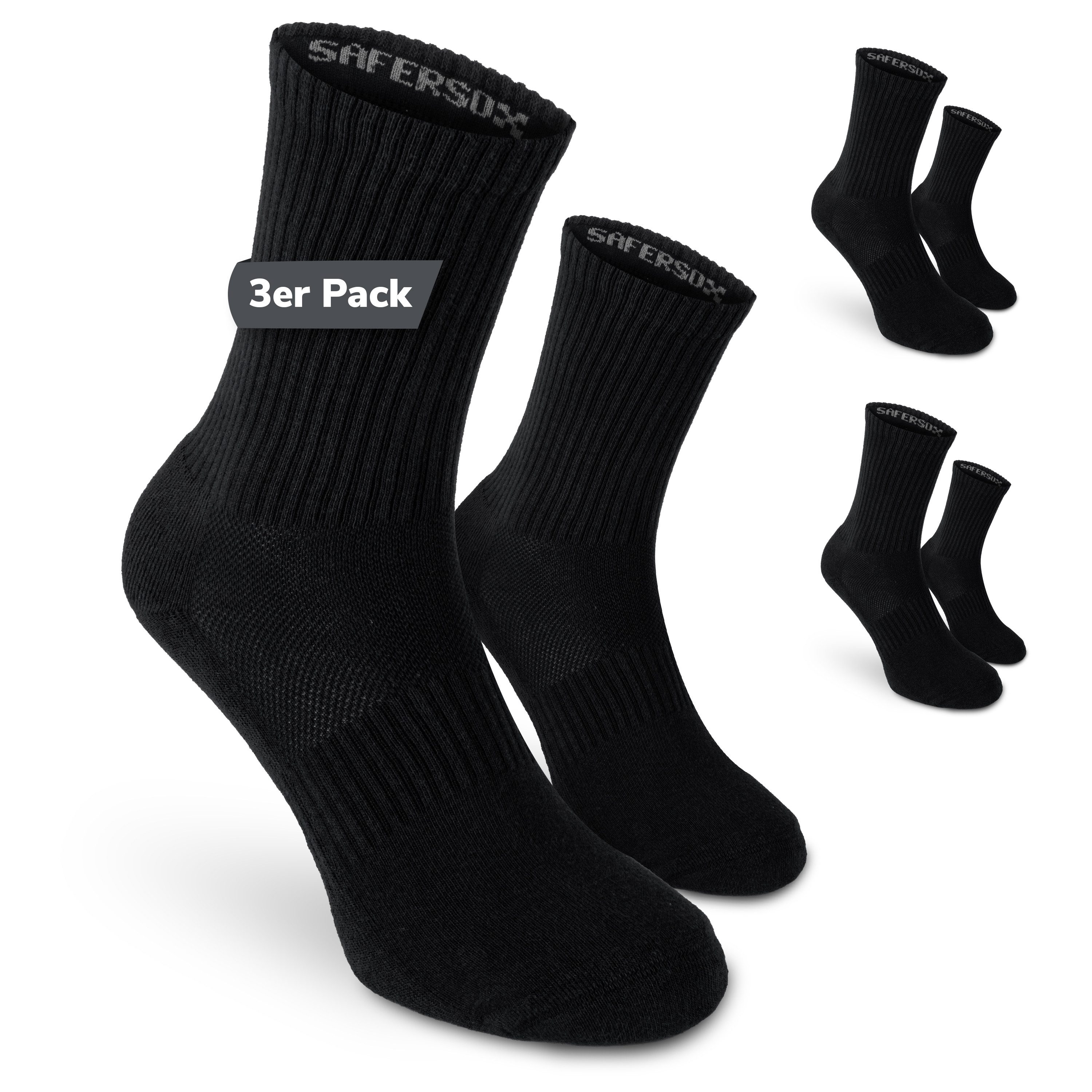 SAFERSOX Funktionssocken Sportsocken mit Mückenschutz (Set, 3 Paar) geruchshemmend, hoher Baumwollanteil, Made in EU