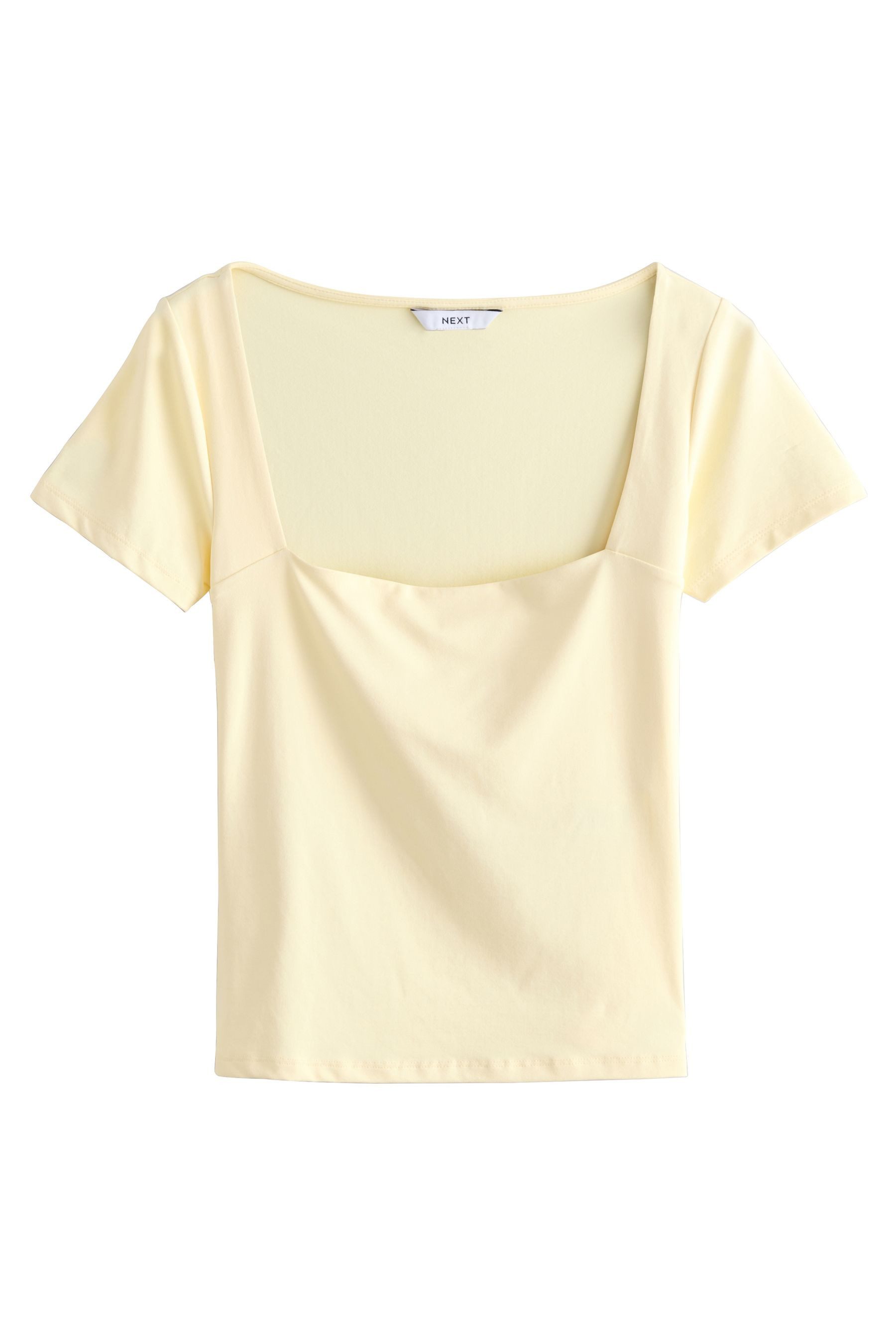 Next T-Shirt Weiches Kurzarmoberteil mit eckigem Ausschnitt (1-tlg) günstig online kaufen