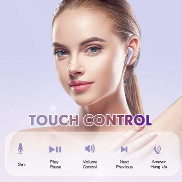 Xmenha kabellos Bluetooth 5.3 für iPhone Android kleine Ohren In-Ear-Kopfhörer (Satter Sound und aktive Geräuschunterdrückung für ungestörten Musikgenuss unterwegs., Intuitive Bedienung und einfacheEinrichtung für sofortigen Musikgenuss)