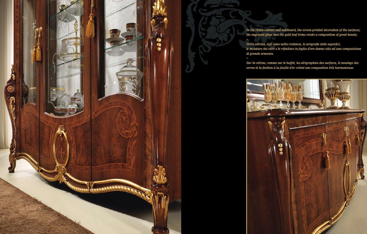 JVmoebel Stuhl, Italienische Stuhl Klassische Holz Garnitur 1 Barock Esszimmer Möbel Designer arredoclassic™